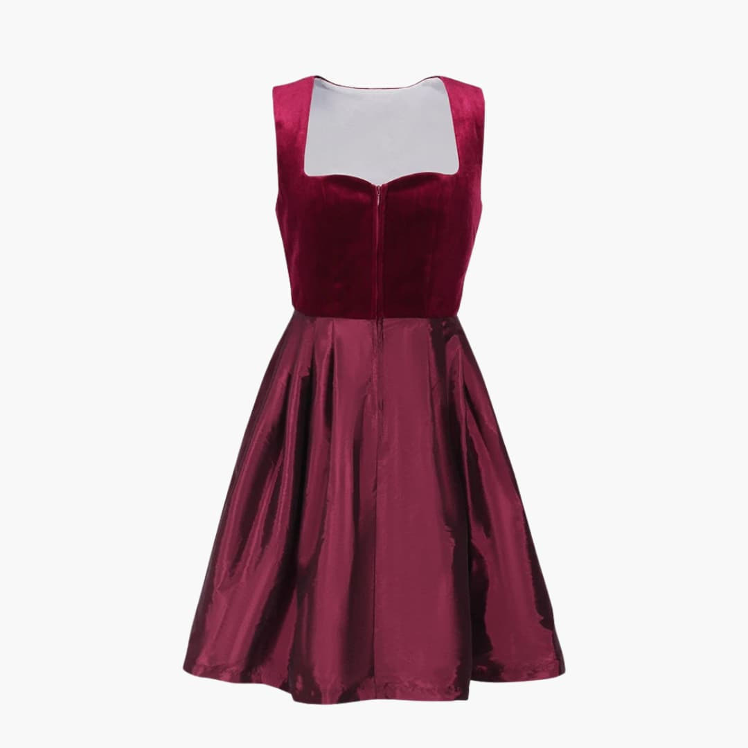 Abendkleid Damen knielang mit samtigem Mieder, Dirndlkleid
