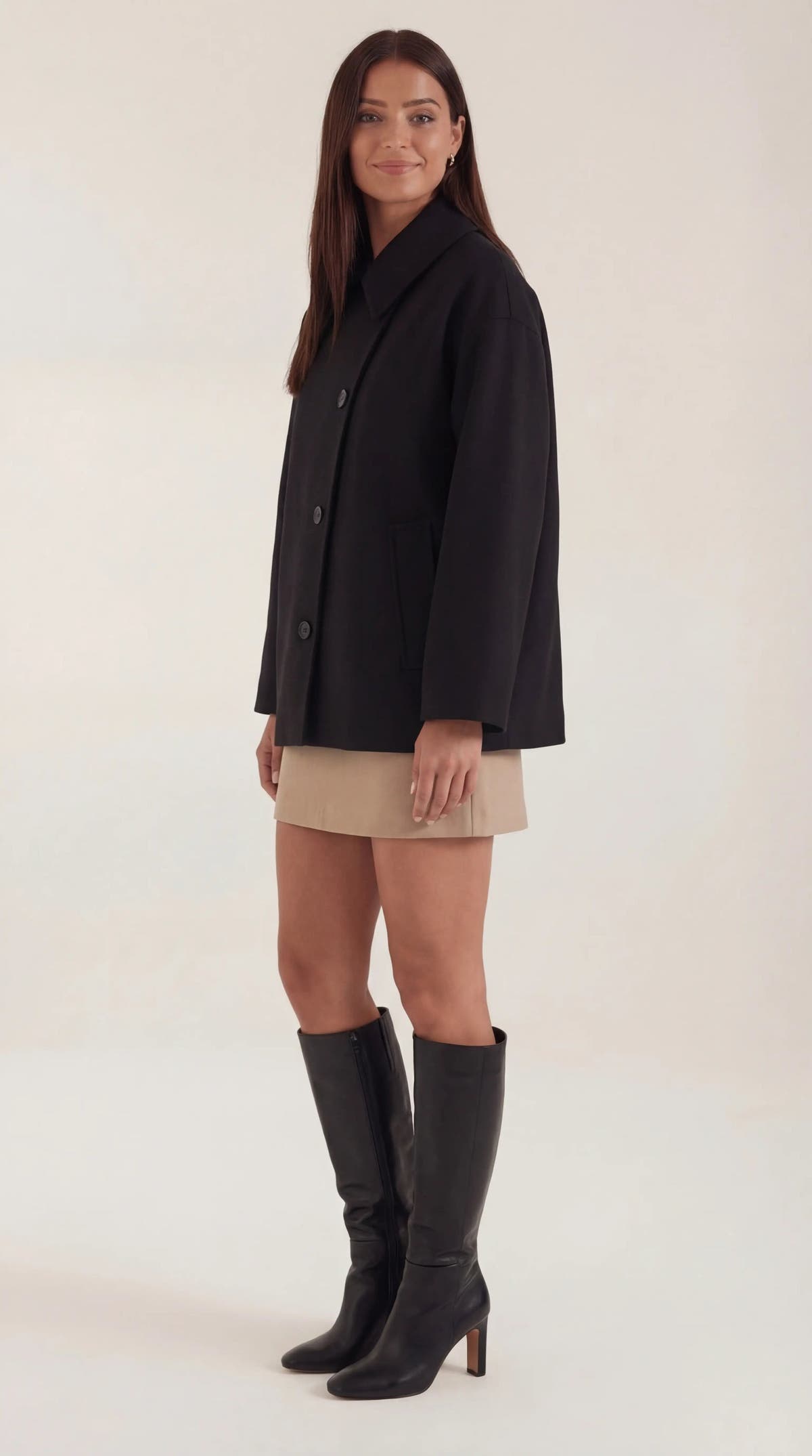 Mantel in Oversized-Schnitt mit asymmetrischer Knopfleiste für Damen