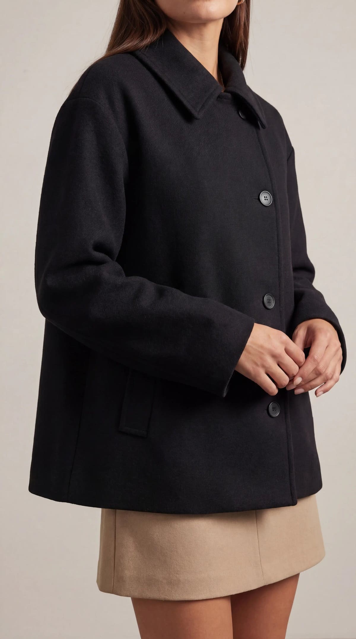 Mantel in Oversized-Schnitt mit asymmetrischer Knopfleiste für Damen