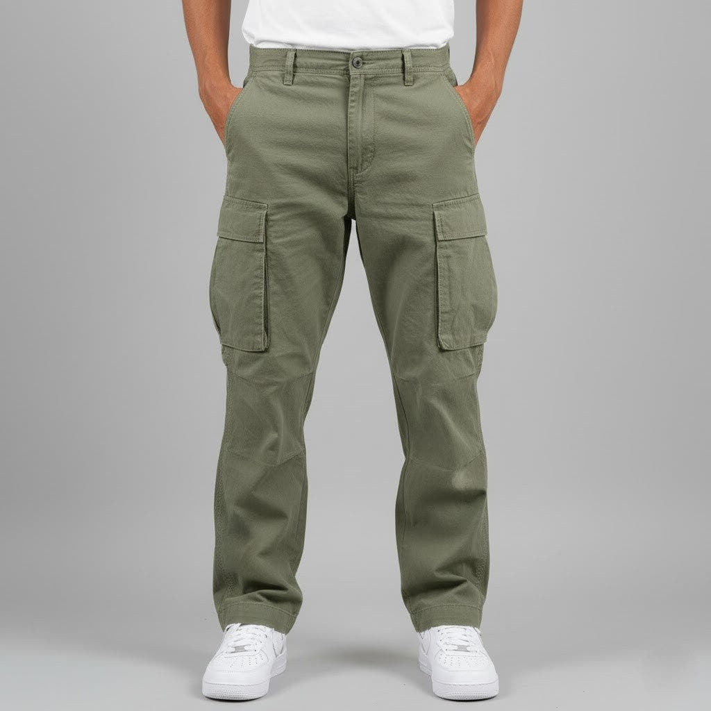Cargohose Herren mit geradem Bein, lockere Passform für die Freizeit