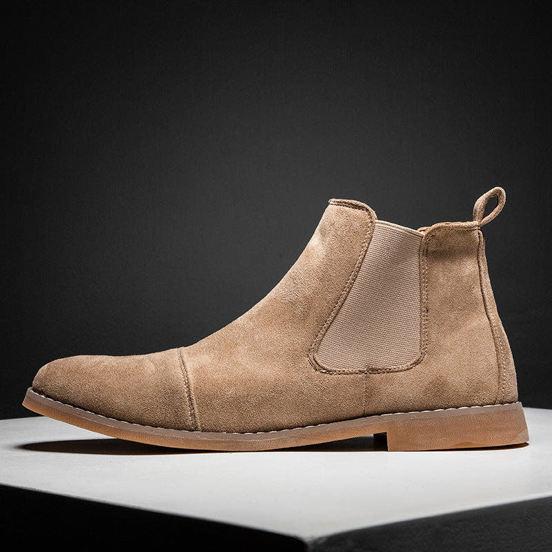Chelsea Boots Damen aus Veloursleder mit elastischen Einsätzen