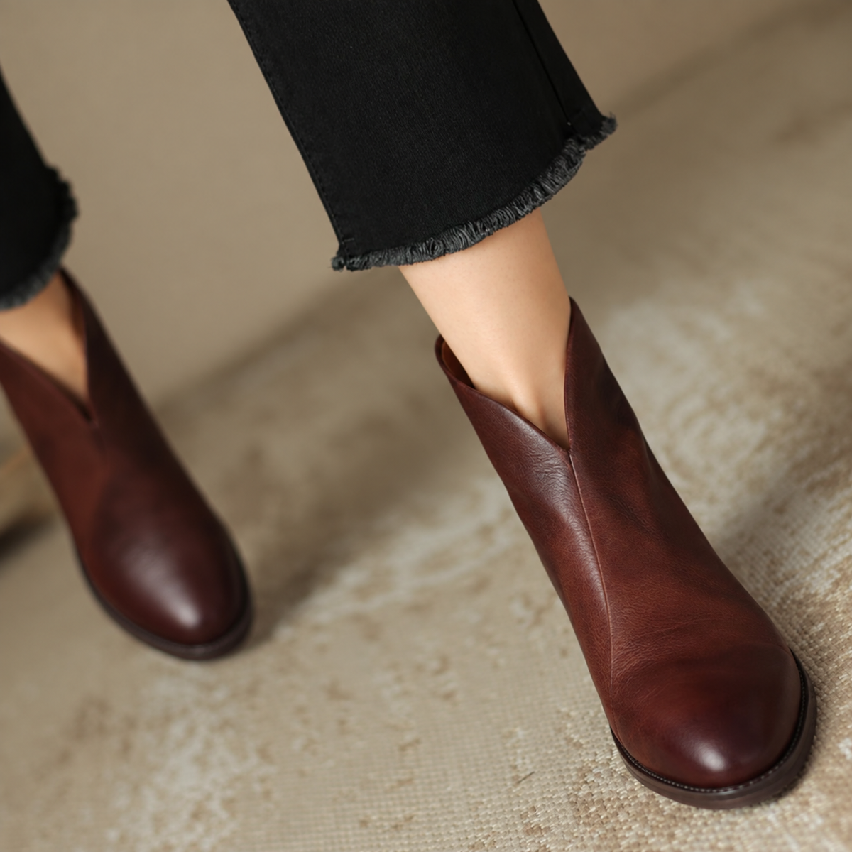 Chelsea Boots Damen mit niedrigem Absatz, knöchelhohe Stiefeletten
