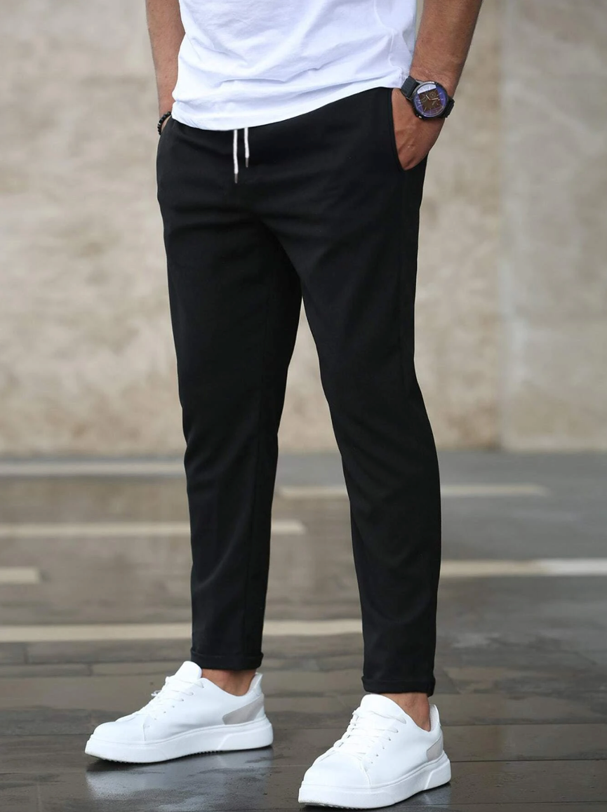 Chinohose Herren wärmend, Slim Fit mit verstellbarem Kordelzug