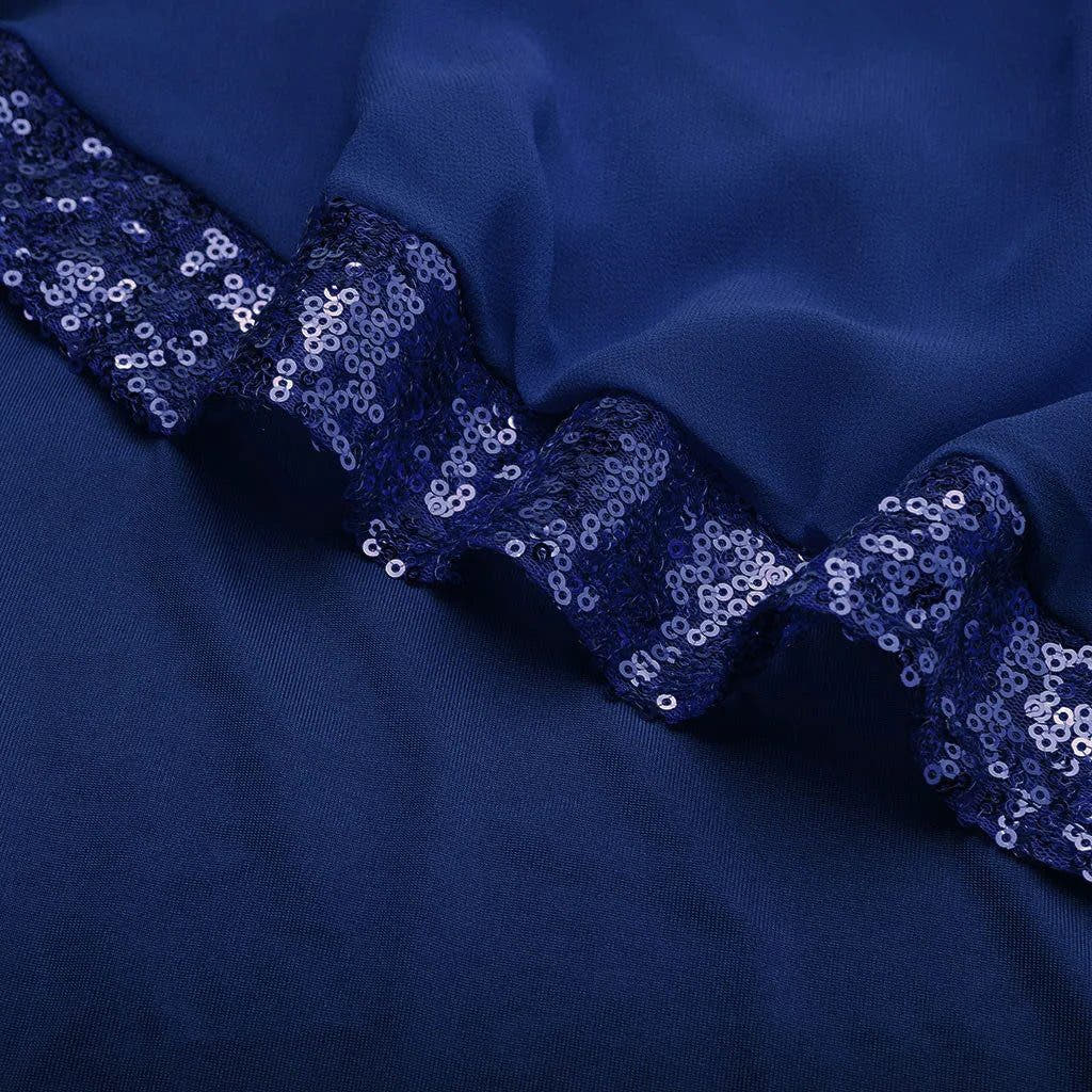 Festliches Kleid mit Cold-Shoulder und Paillettenbesatz für Damen