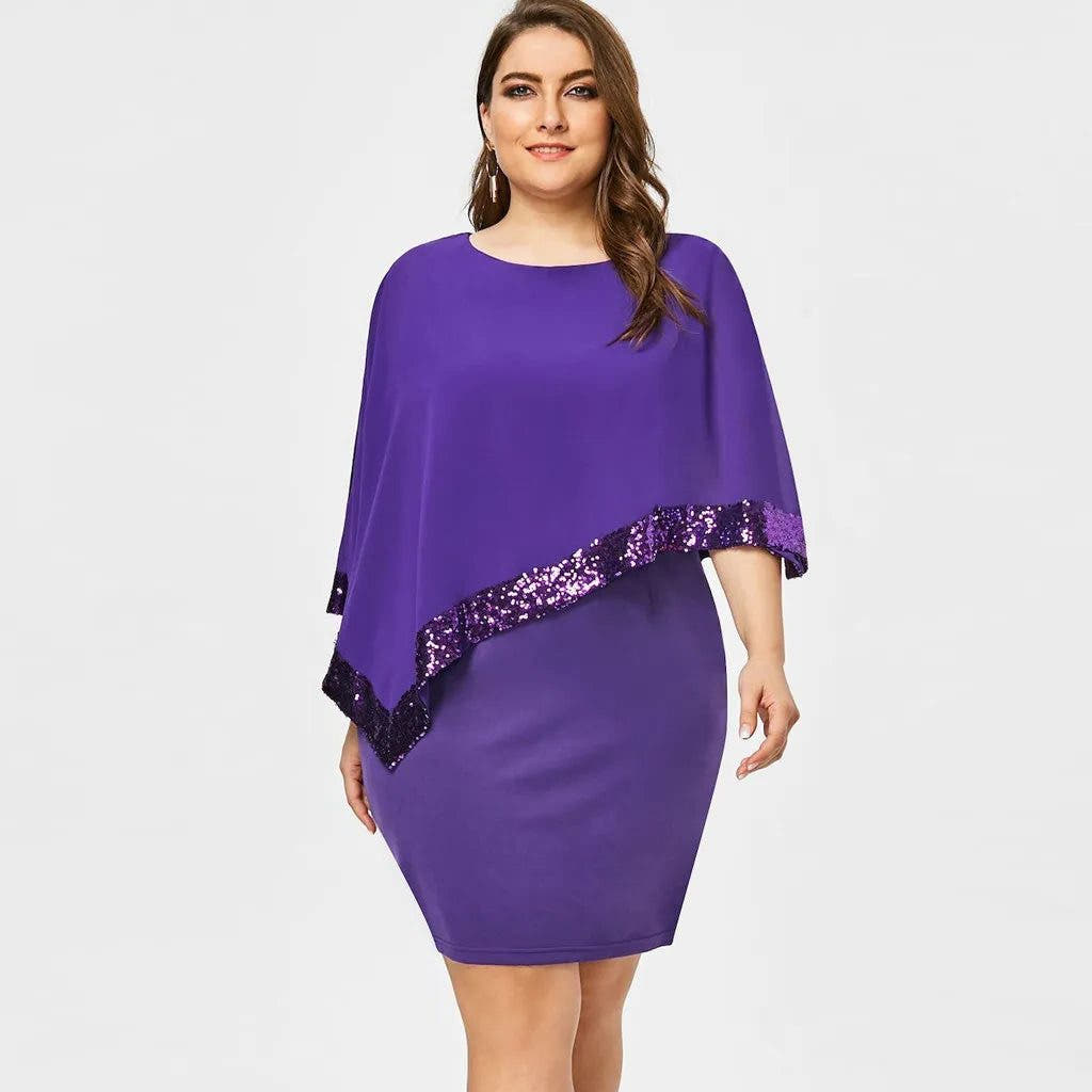 Festliches Kleid mit Cold-Shoulder und Paillettenbesatz für Damen