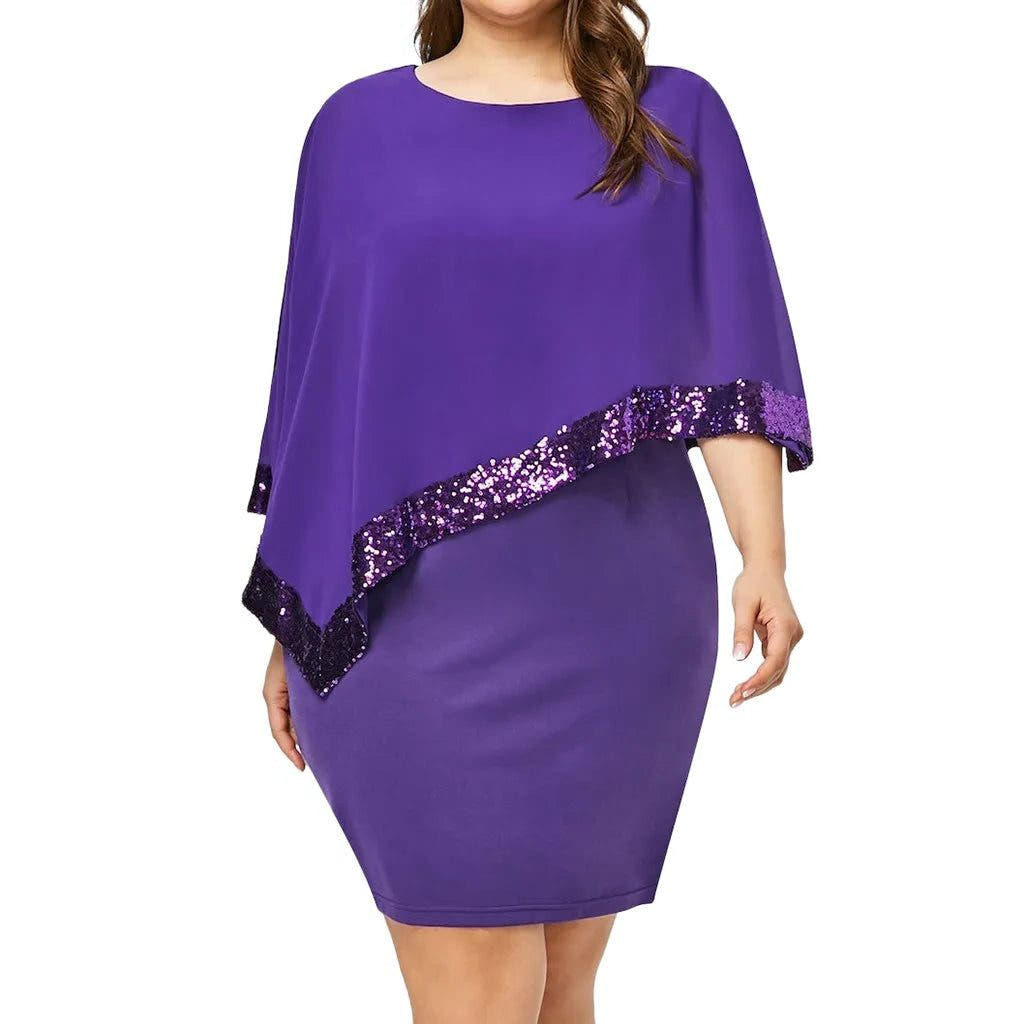 Festliches Kleid mit Cold-Shoulder und Paillettenbesatz für Damen