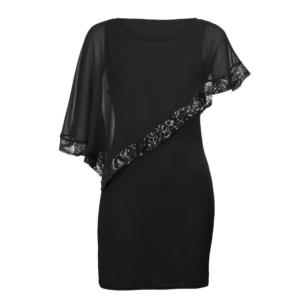 Festliches Kleid mit Cold-Shoulder und Paillettenbesatz für Damen
