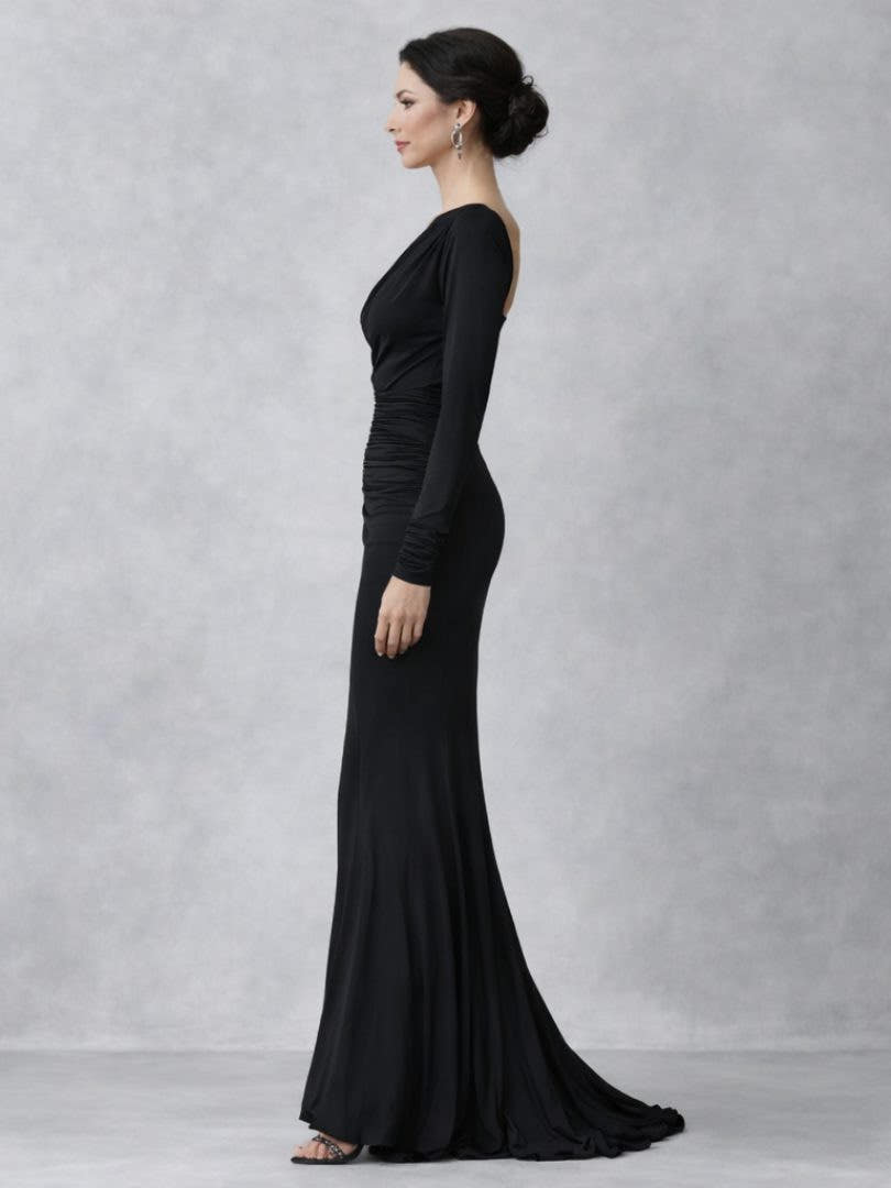 Festliches Kleid mit One-Shoulder-Ausschnitt und Raffung für Damen