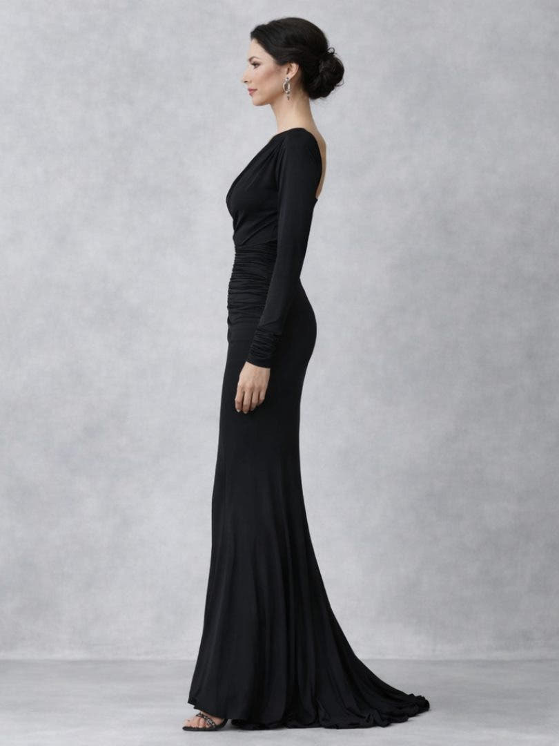Festliches Kleid mit One-Shoulder-Ausschnitt und Raffung für Damen