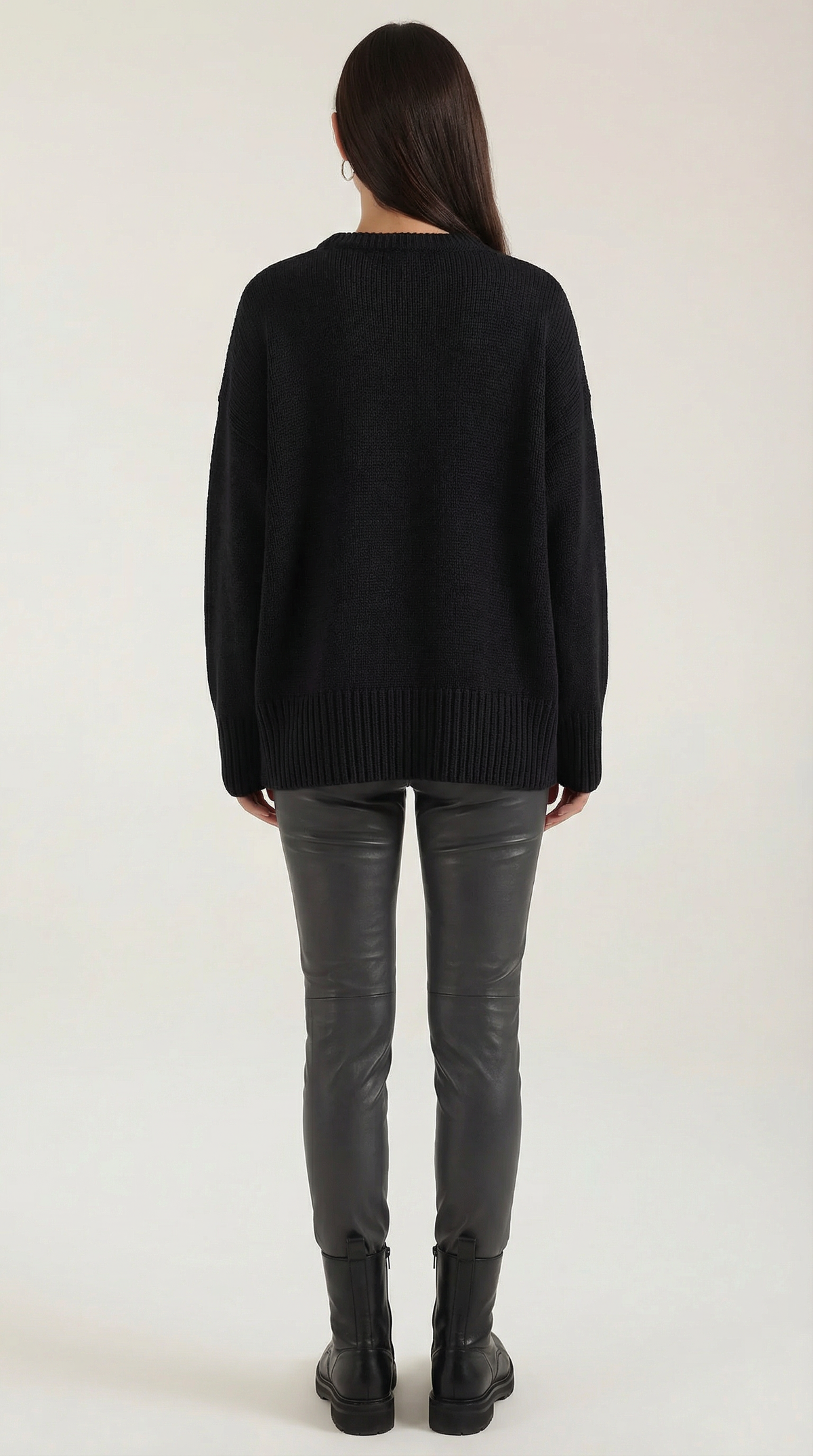 Pullover in Oversize-Passform mit Rundhals und Rippensaum für Damen