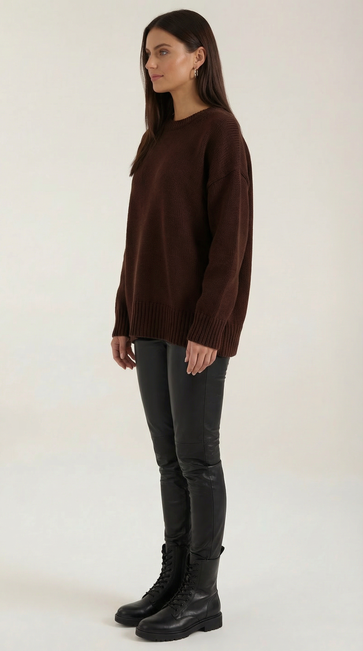 Pullover in Oversize-Passform mit Rundhals und Rippensaum für Damen