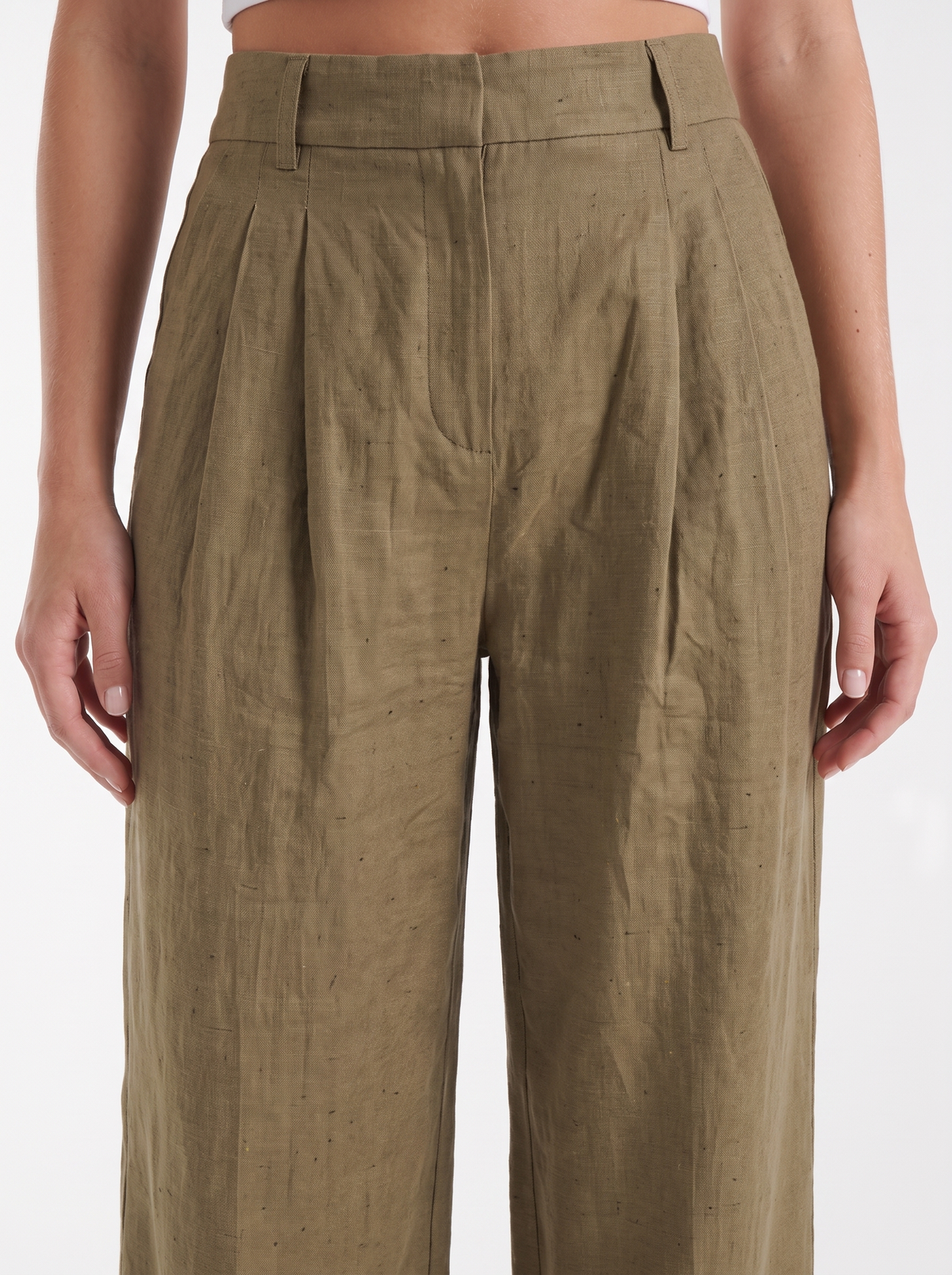 Stoffhose in Anzugoptik mit Bundfalten und weitem Bein für Damen