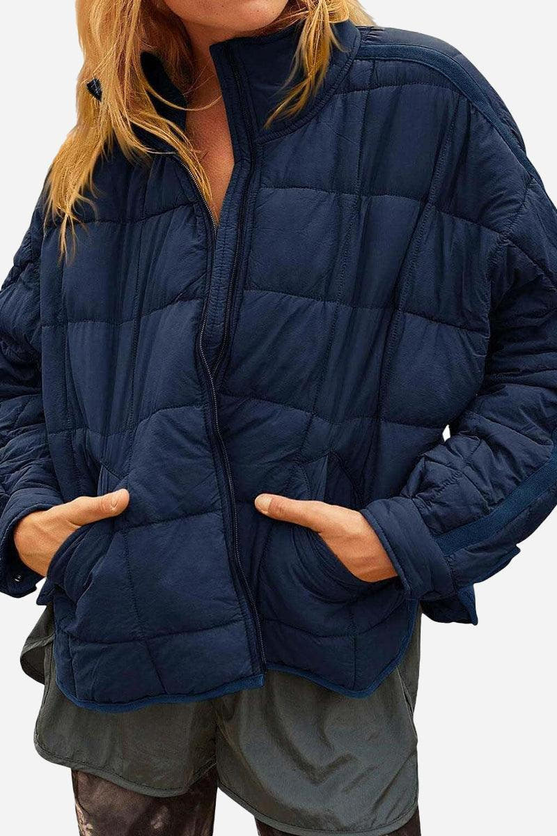 Daunenjacke Damen leicht für den Übergang mit Stehkragen