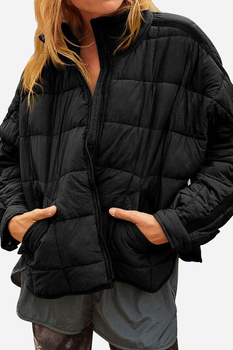 Daunenjacke Damen leicht für den Übergang mit Stehkragen