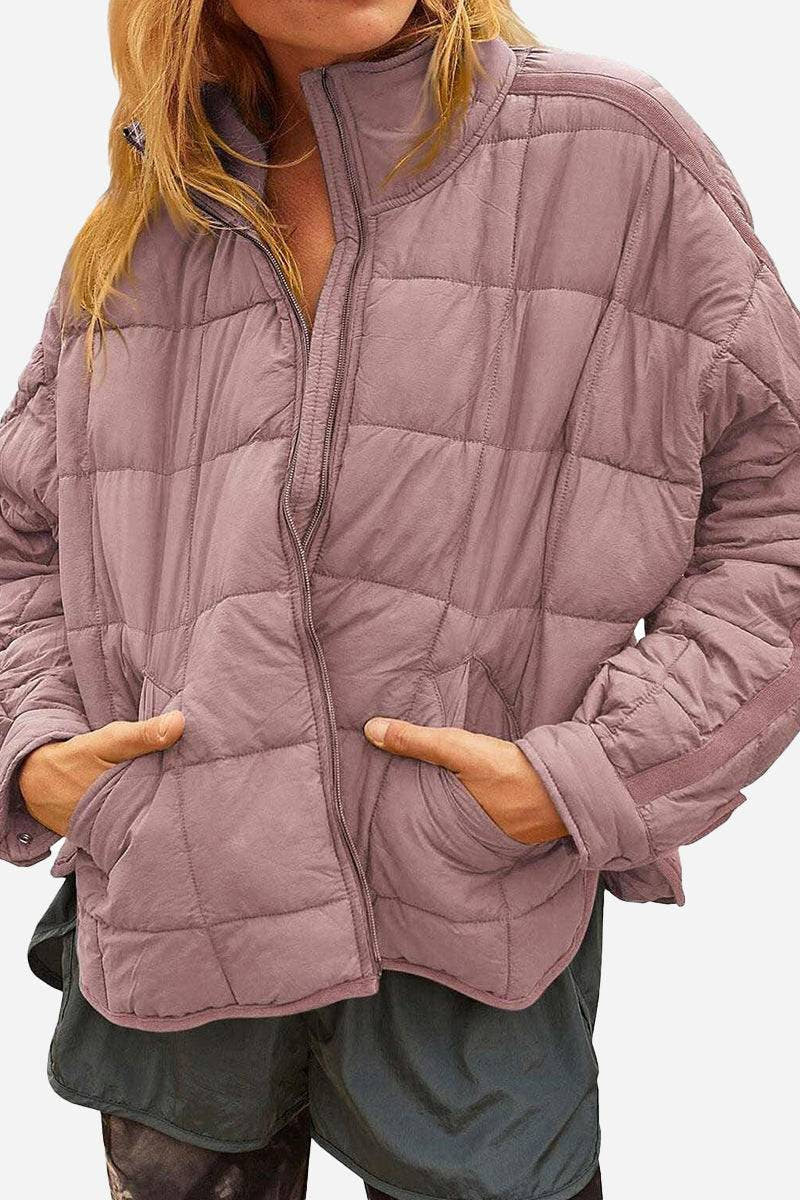 Daunenjacke Damen leicht für den Übergang mit Stehkragen