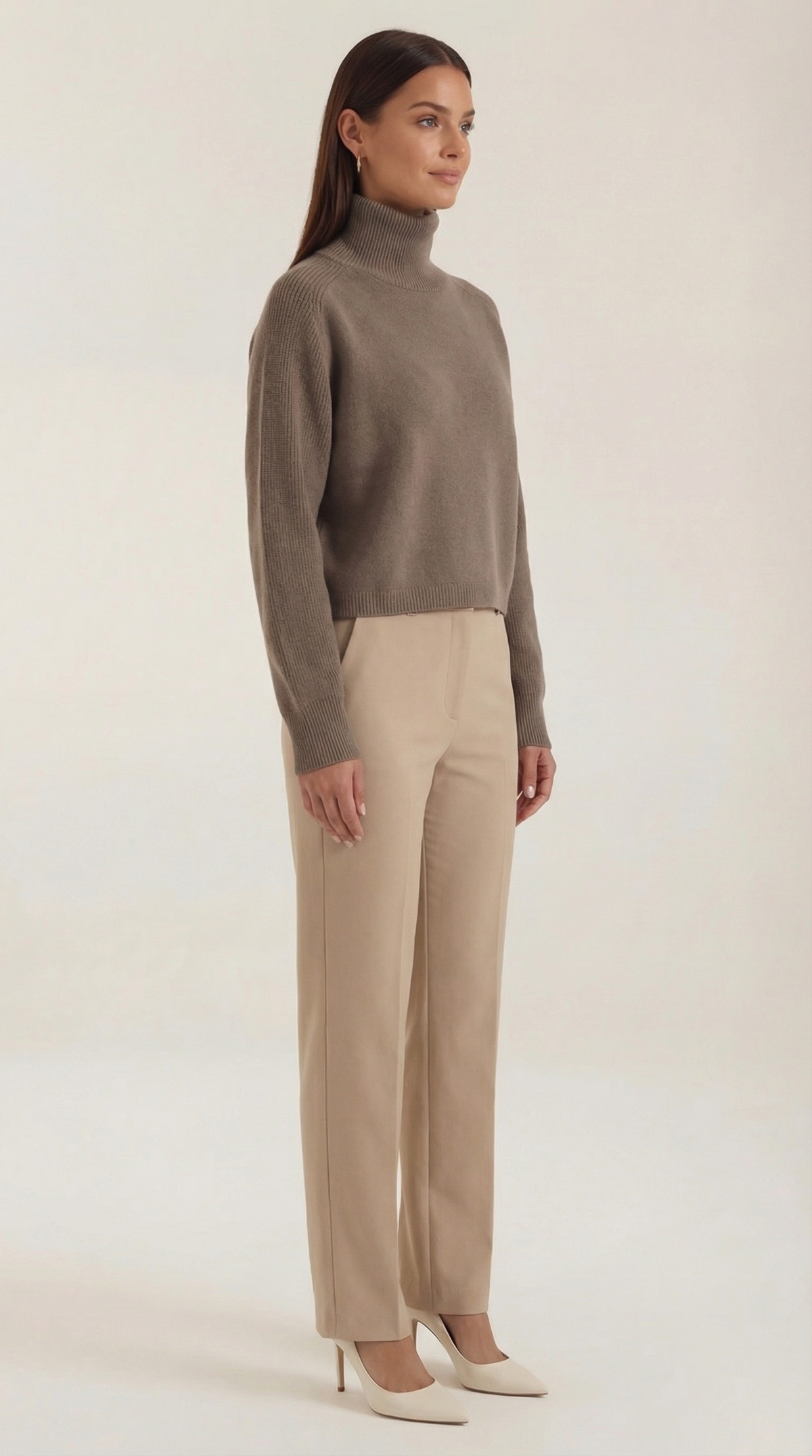 Rollkragenpullover in Oversize mit überschnittenen Schultern für Damen