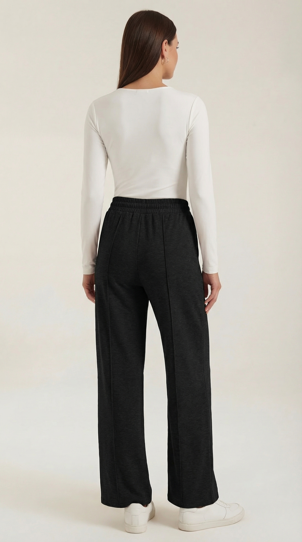 Weite Hose mit Kordelzug und Bügelfalten für Damen