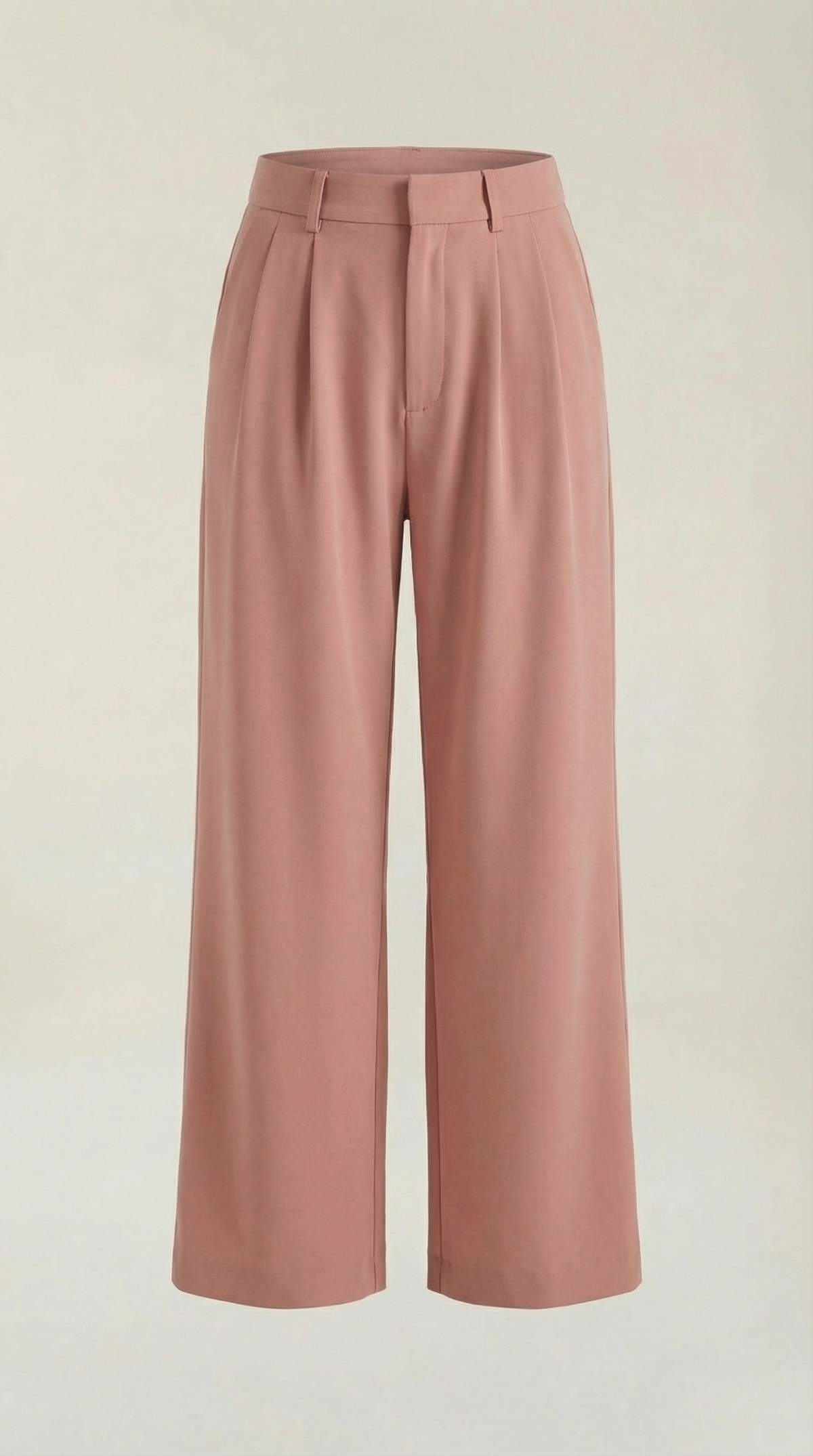 Stoffhose mit Bundfalten, hohem Bund und weitem Bein für Damen