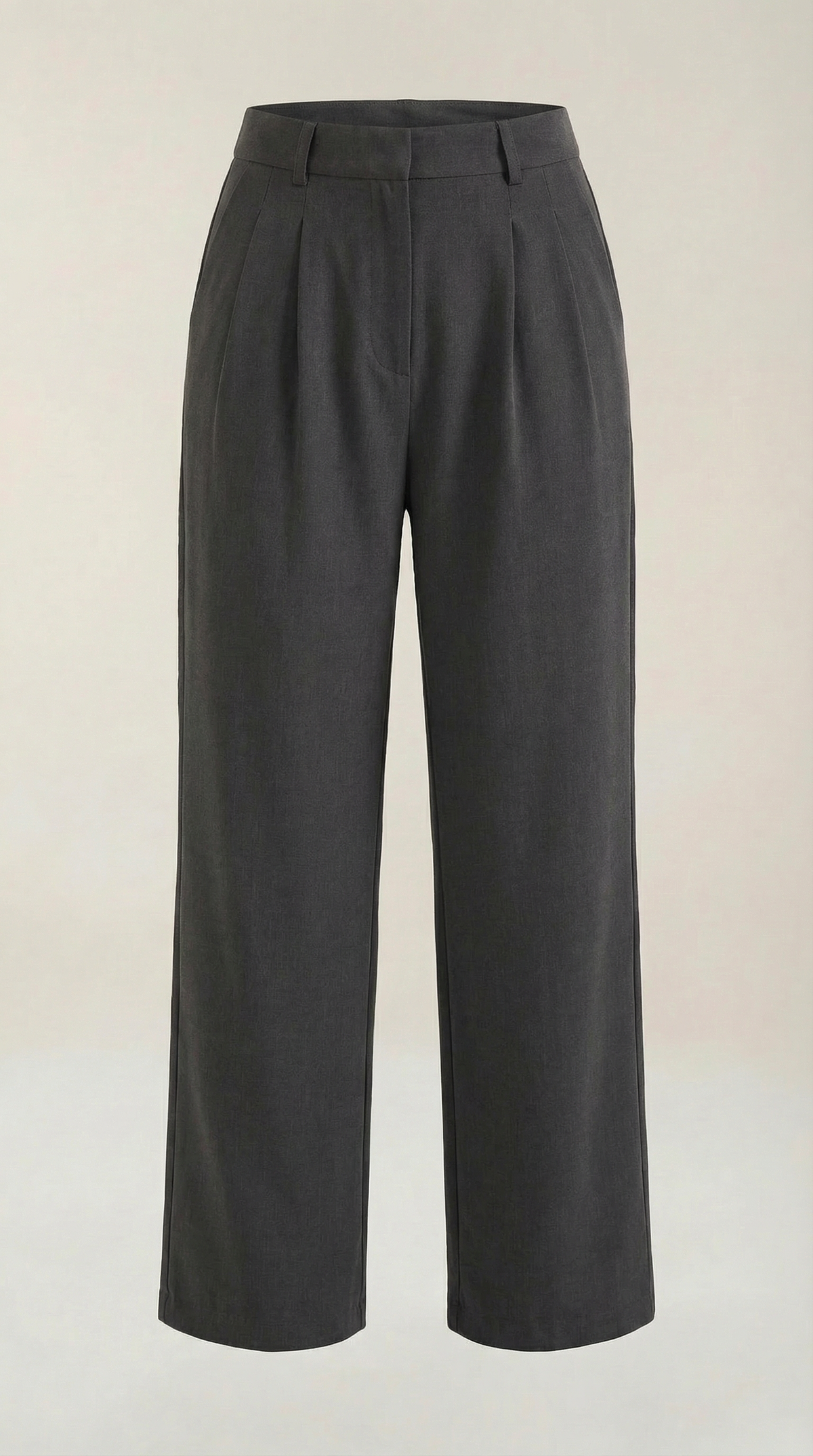 Stoffhose mit Bundfalten, hohem Bund und weitem Bein für Damen