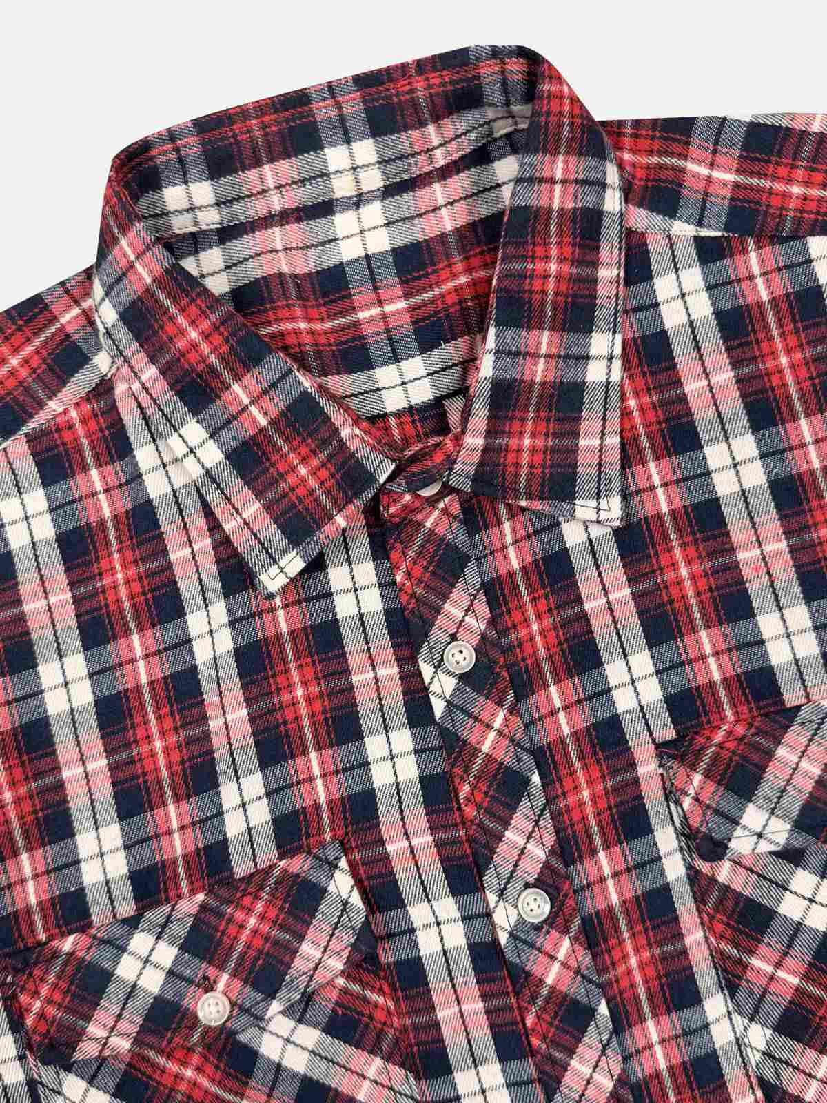 Flanellhemd Herren gerade geschnitten mit langen Ärmeln und Brusttaschen