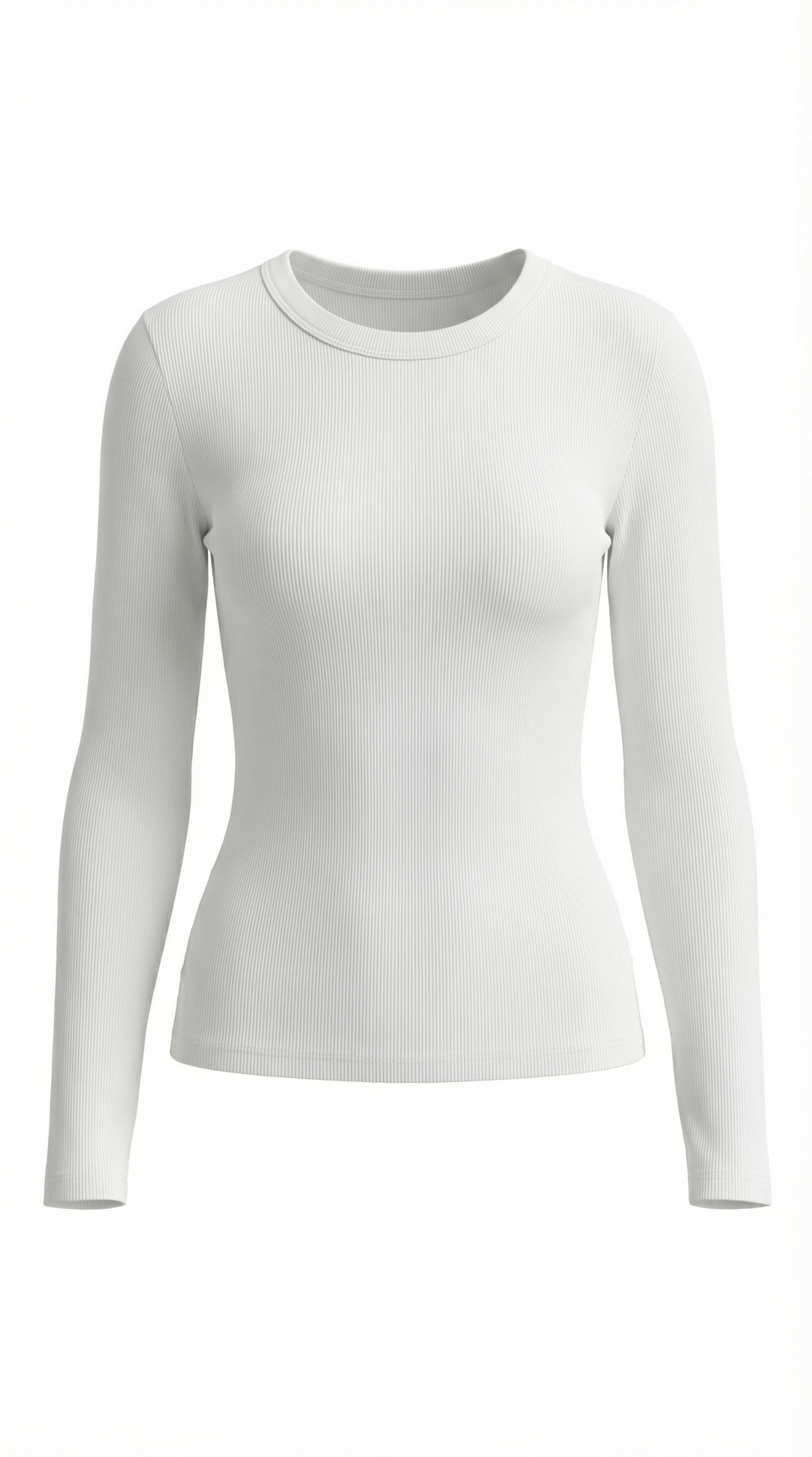 Langarmshirt mit Rundhalsausschnitt in Rippstruktur für Damen