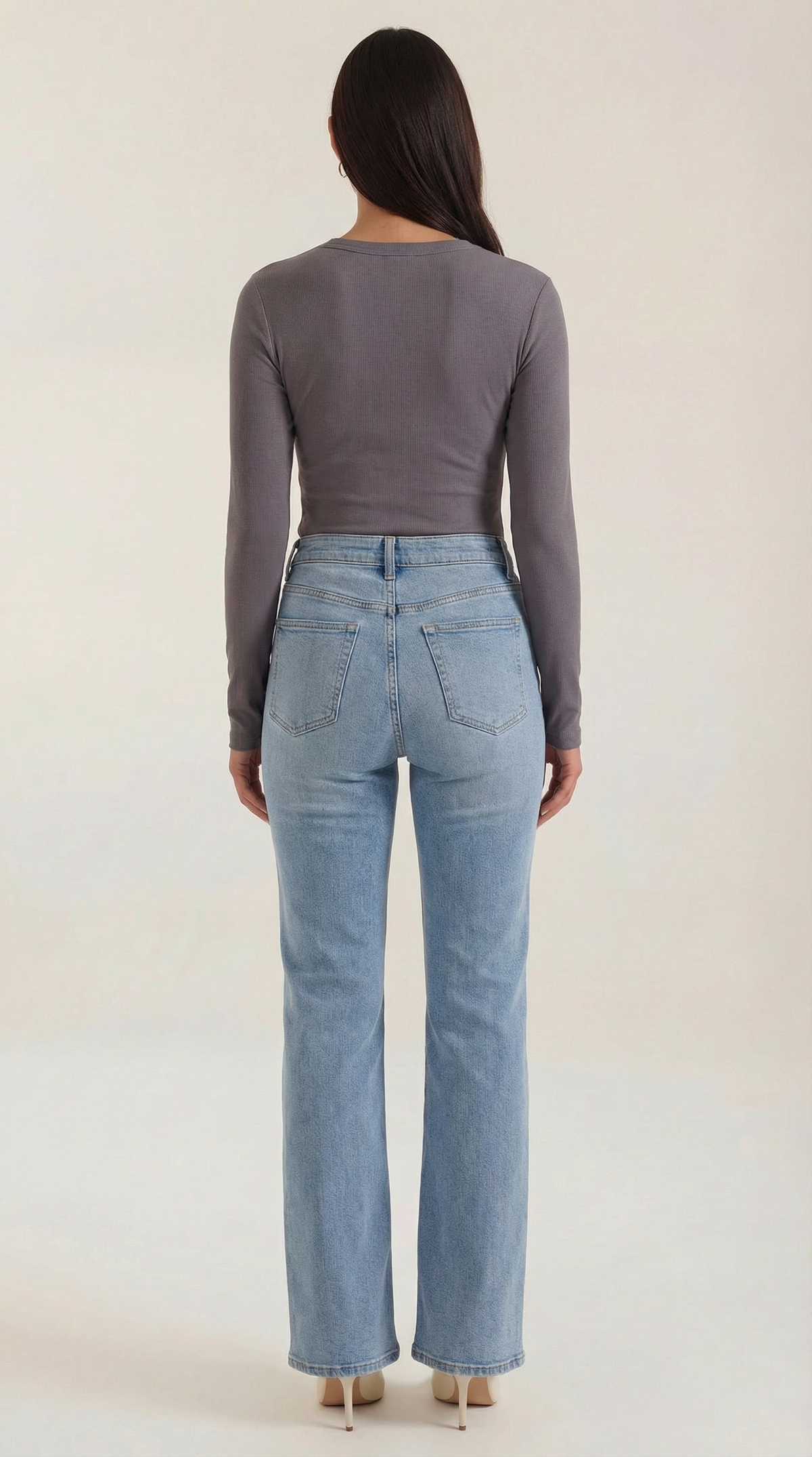 Langarmshirt mit Rundhalsausschnitt in Rippstruktur für Damen