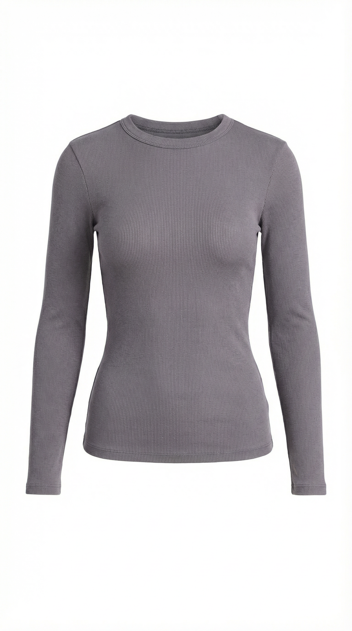 Langarmshirt mit Rundhalsausschnitt in Rippstruktur für Damen