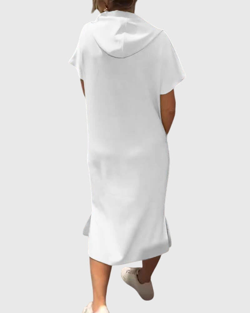 Kleid mit Kapuze und Taschen in lockerer Passform