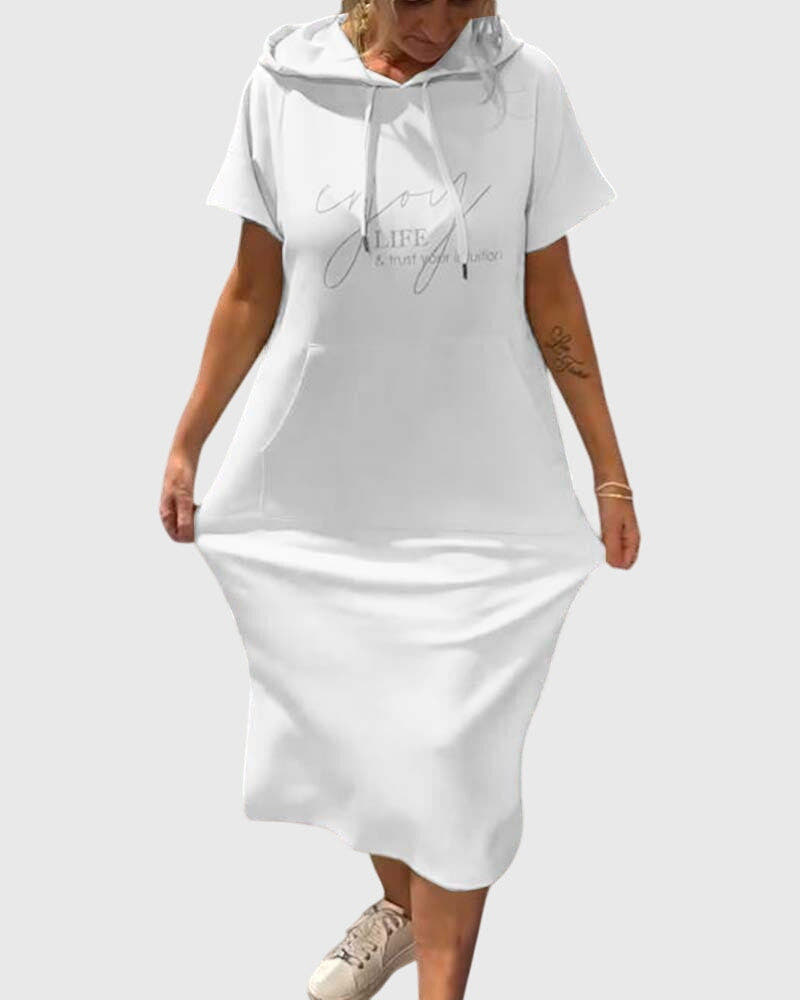 Kleid mit Kapuze und Taschen in lockerer Passform