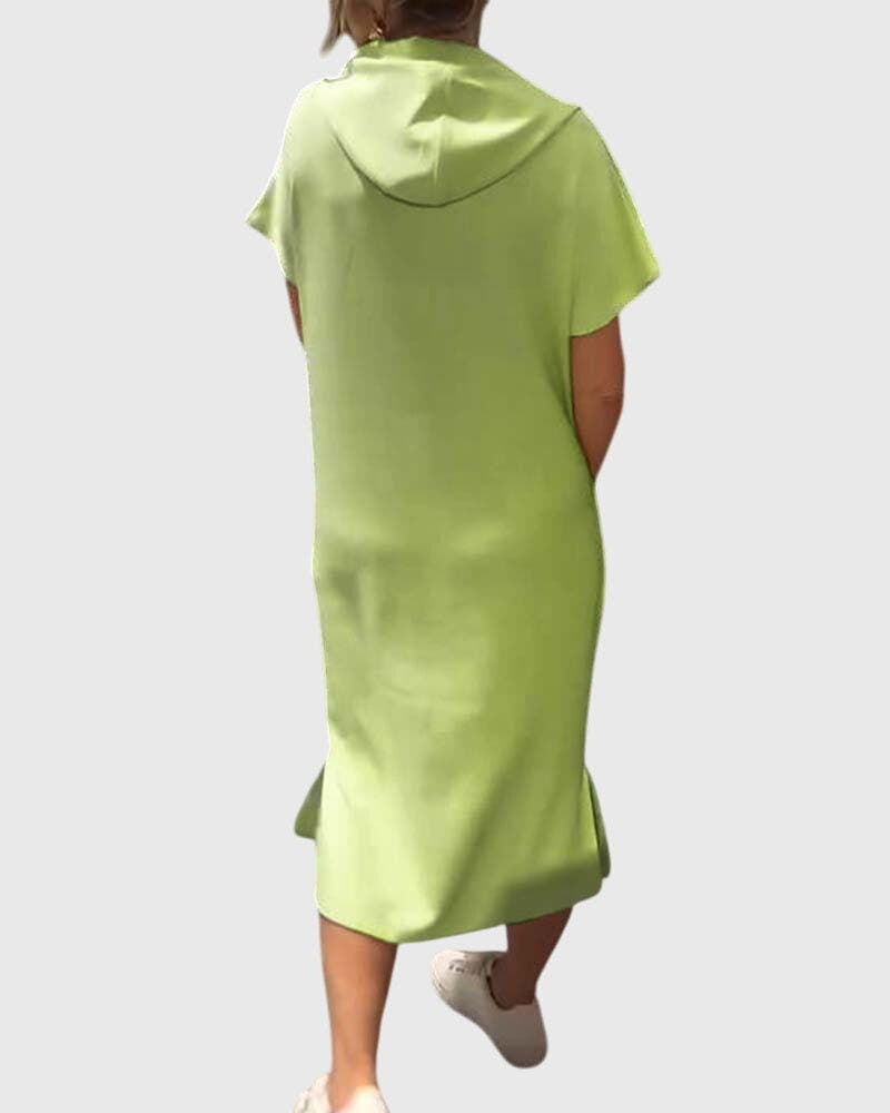 Kleid mit Kapuze und Taschen in lockerer Passform