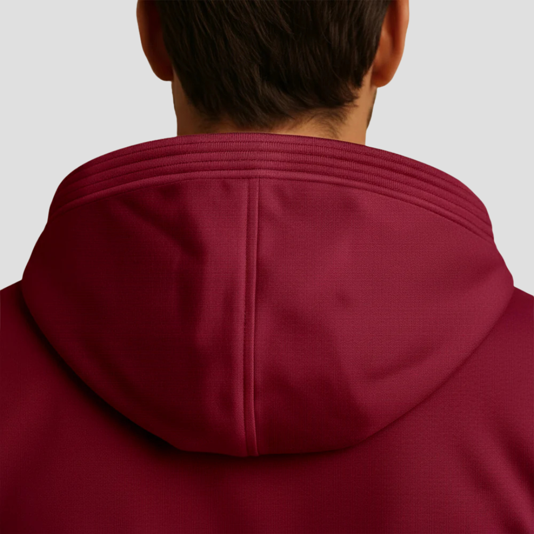 Hoodie Herren mit Fleecefutter, hüftlang und durchgehendem Reissverschluss