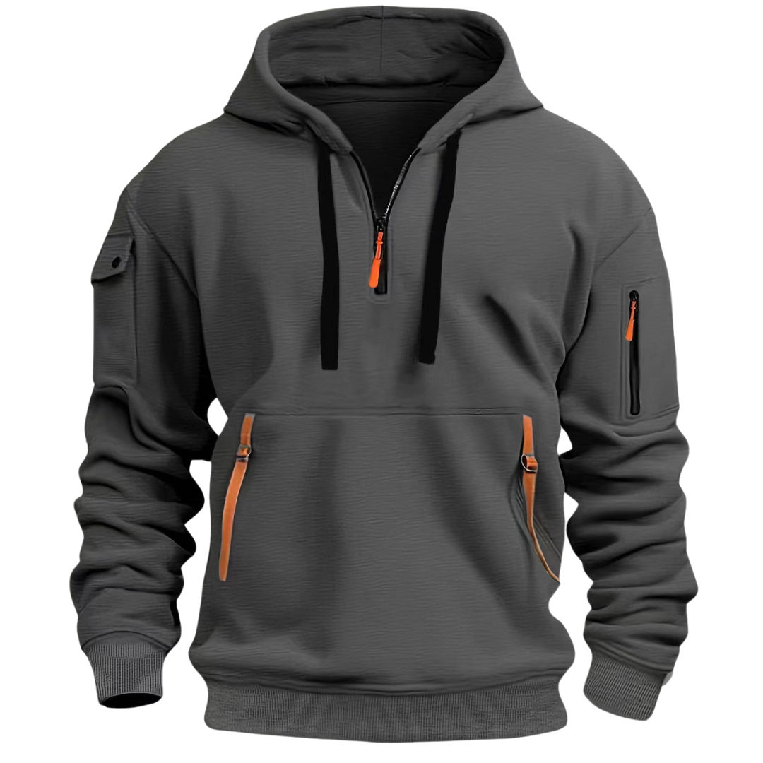 Hoodie Herren mit Reissverschlusstaschen, weich für die Freizeit