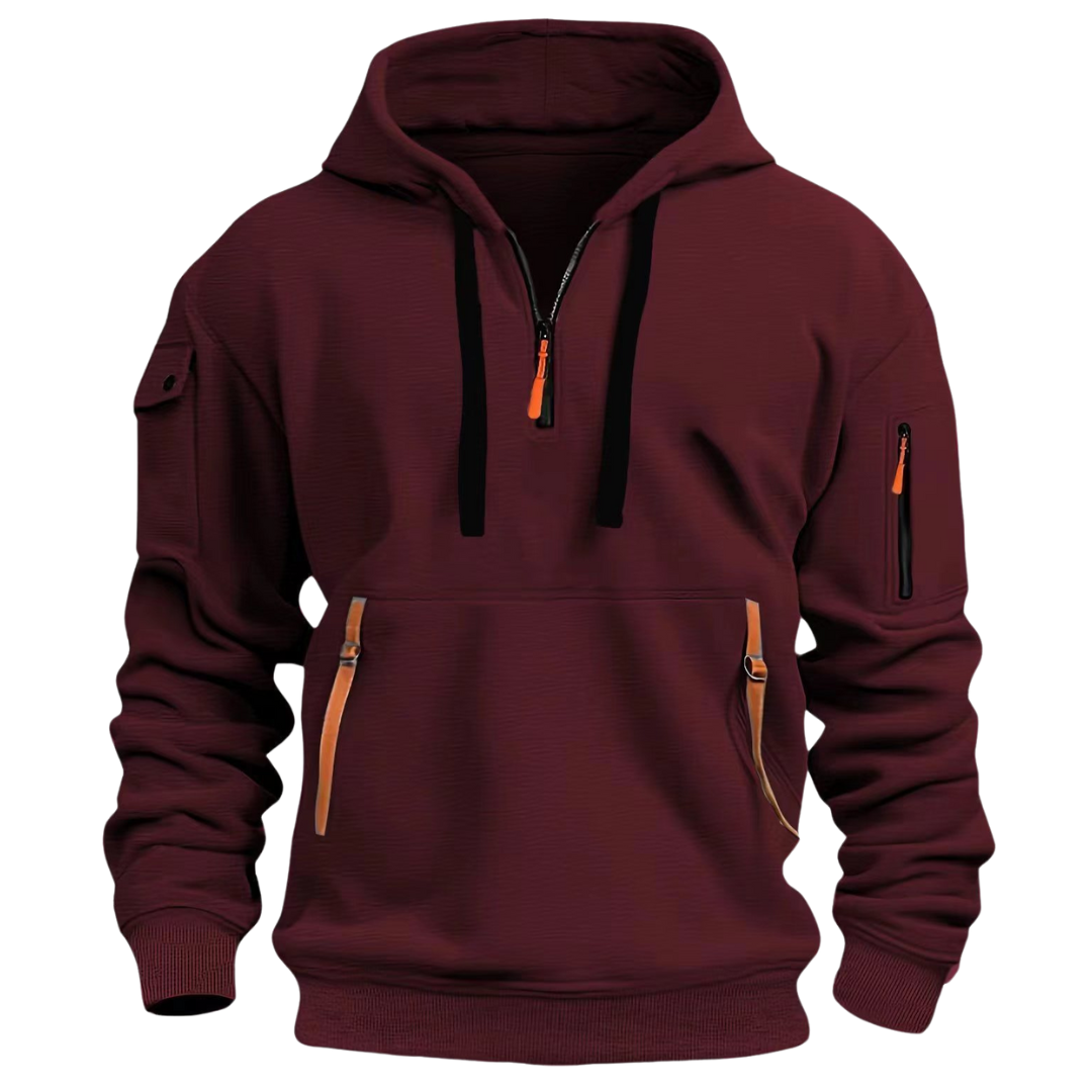 Hoodie Herren mit Reissverschlusstaschen, weich für die Freizeit