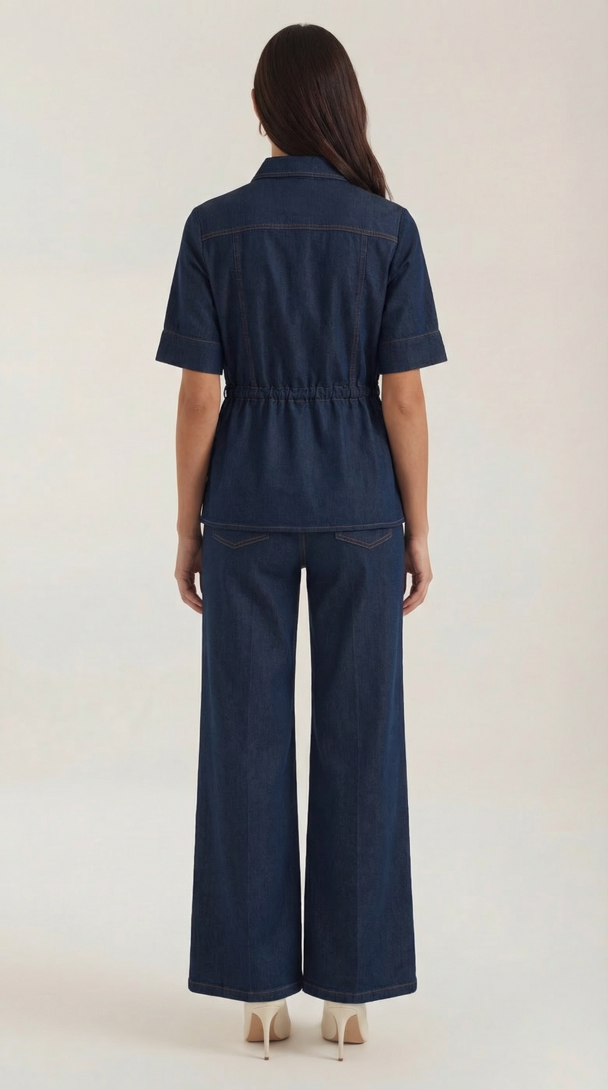Jeans mit weitem Bein und hoher Taille für Damen