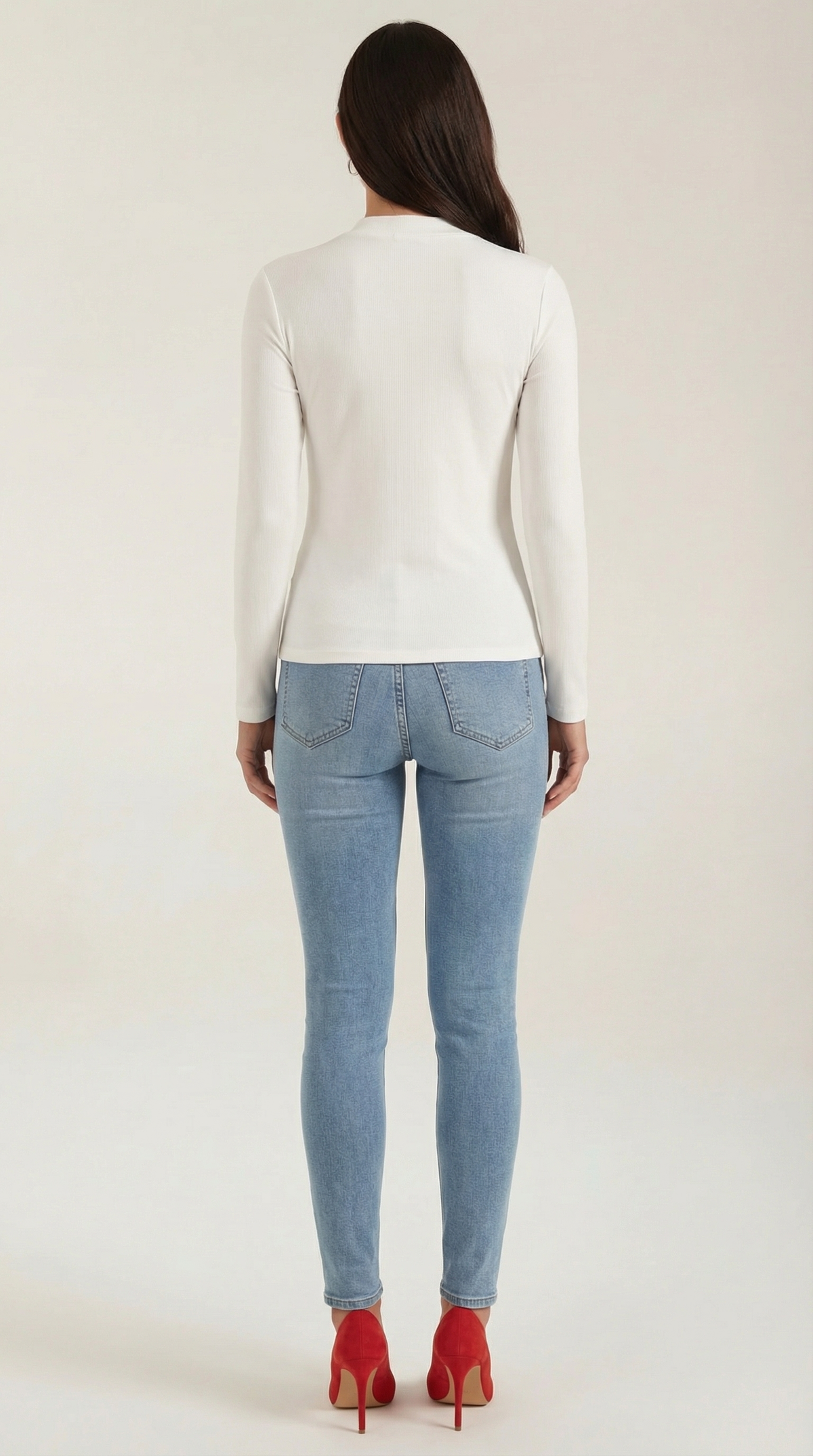 Bluse mit Knotendetail, Stehkragen und langen Ärmeln für Damen