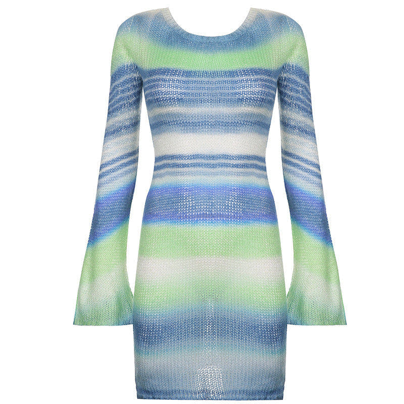 Strickkleid mit Glockenärmeln und Minilänge für Damen