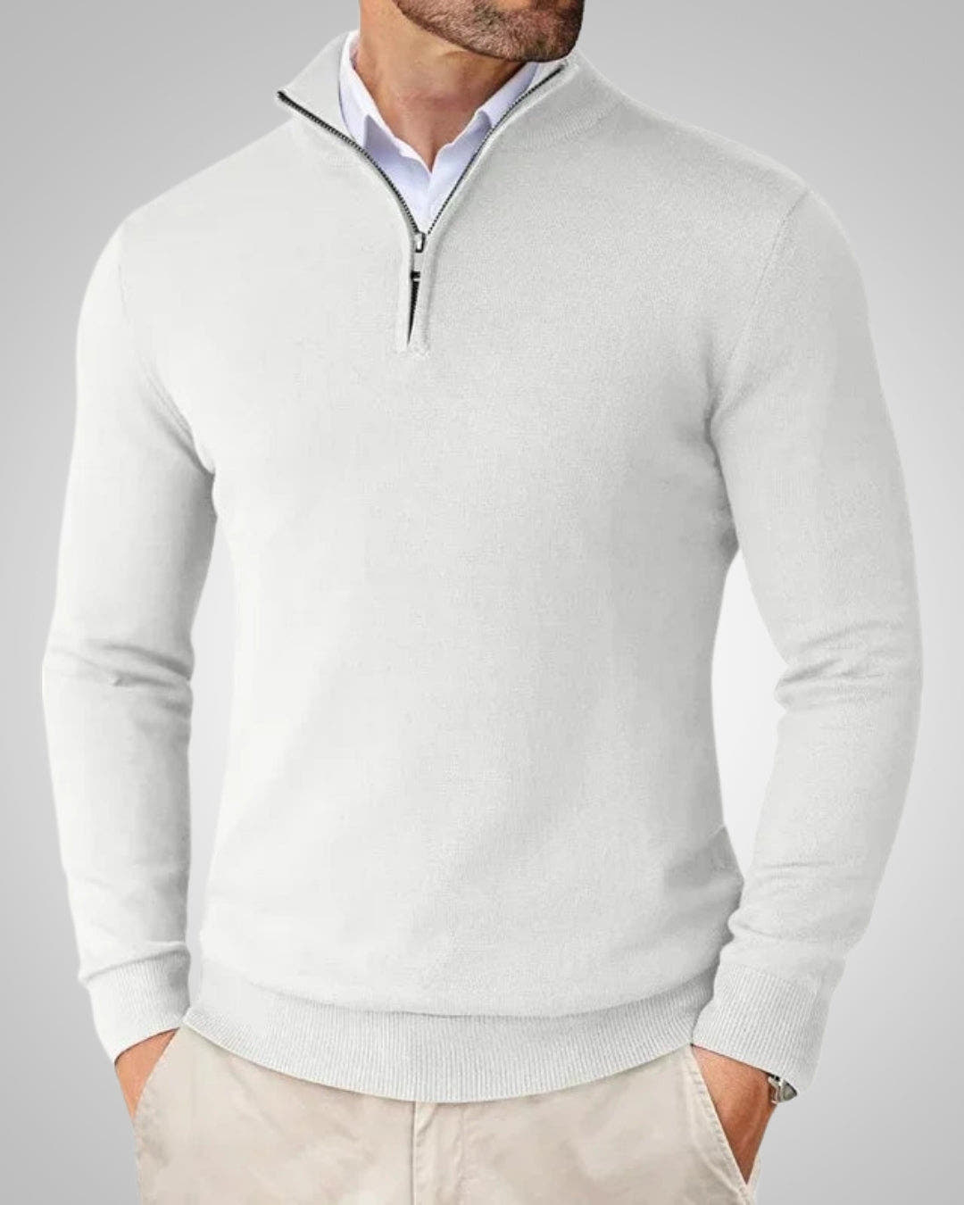 Kaschmirpullover Herren in glattem Strick, reguläre Passform
