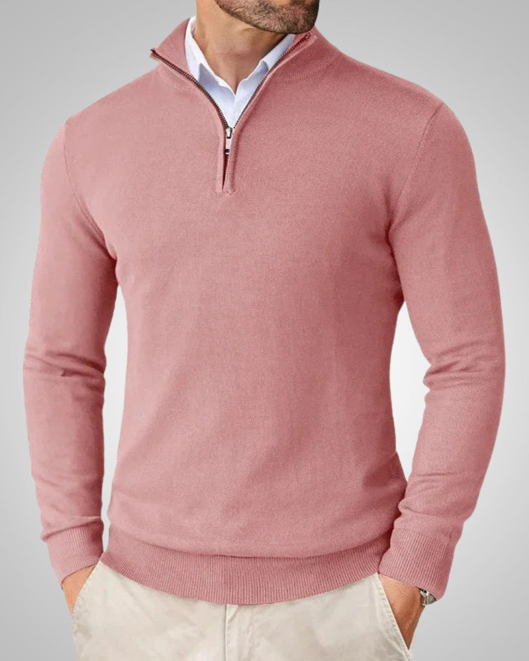 Kaschmirpullover Herren in glattem Strick, reguläre Passform