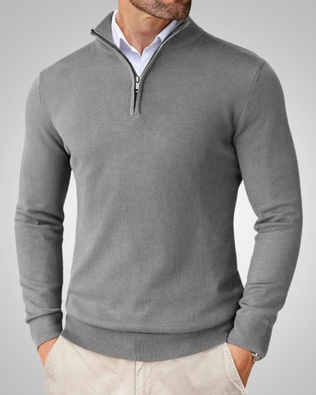 Kaschmirpullover Herren in glattem Strick, reguläre Passform