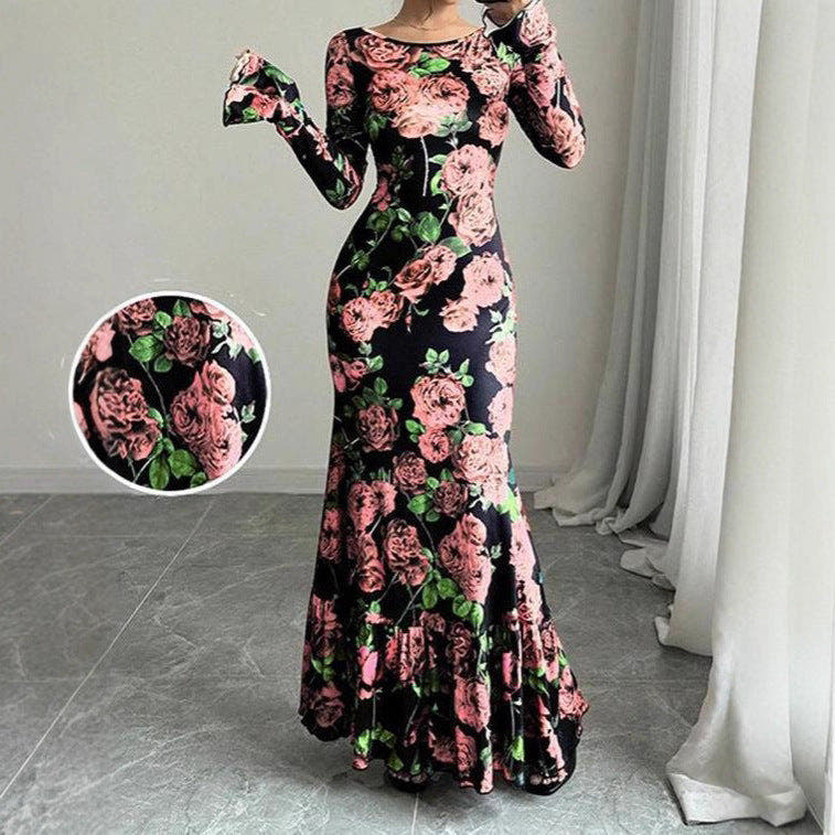 Kleid mit Meerjungfrauenschnitt und Volantsaum für Damen
