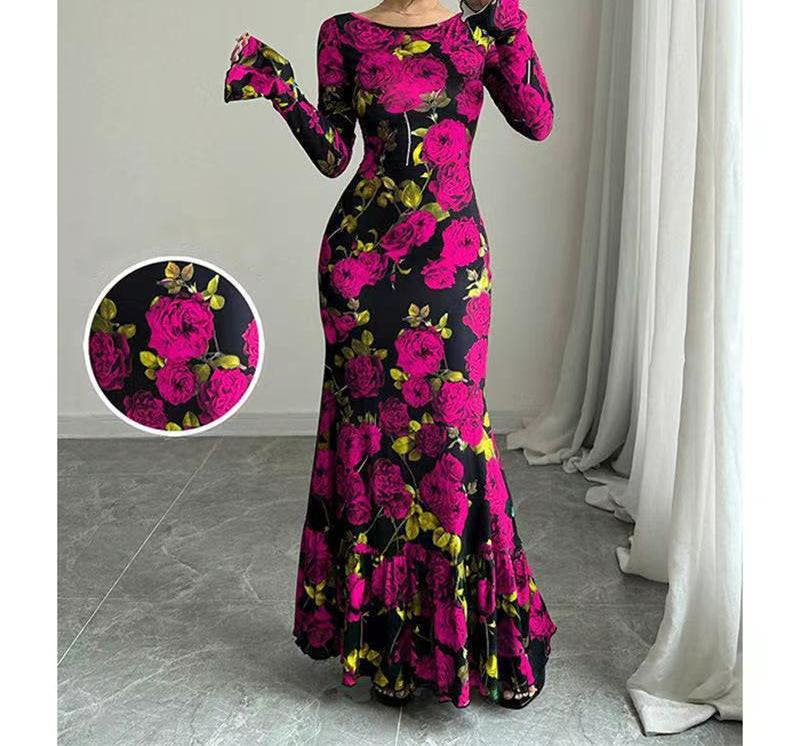 Kleid mit Meerjungfrauenschnitt und Volantsaum für Damen