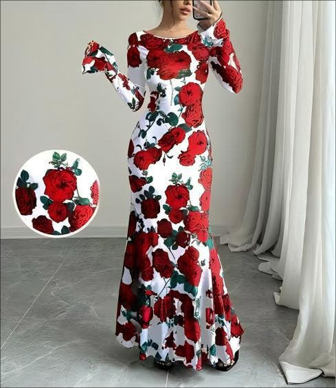 Kleid mit Meerjungfrauenschnitt und Volantsaum für Damen