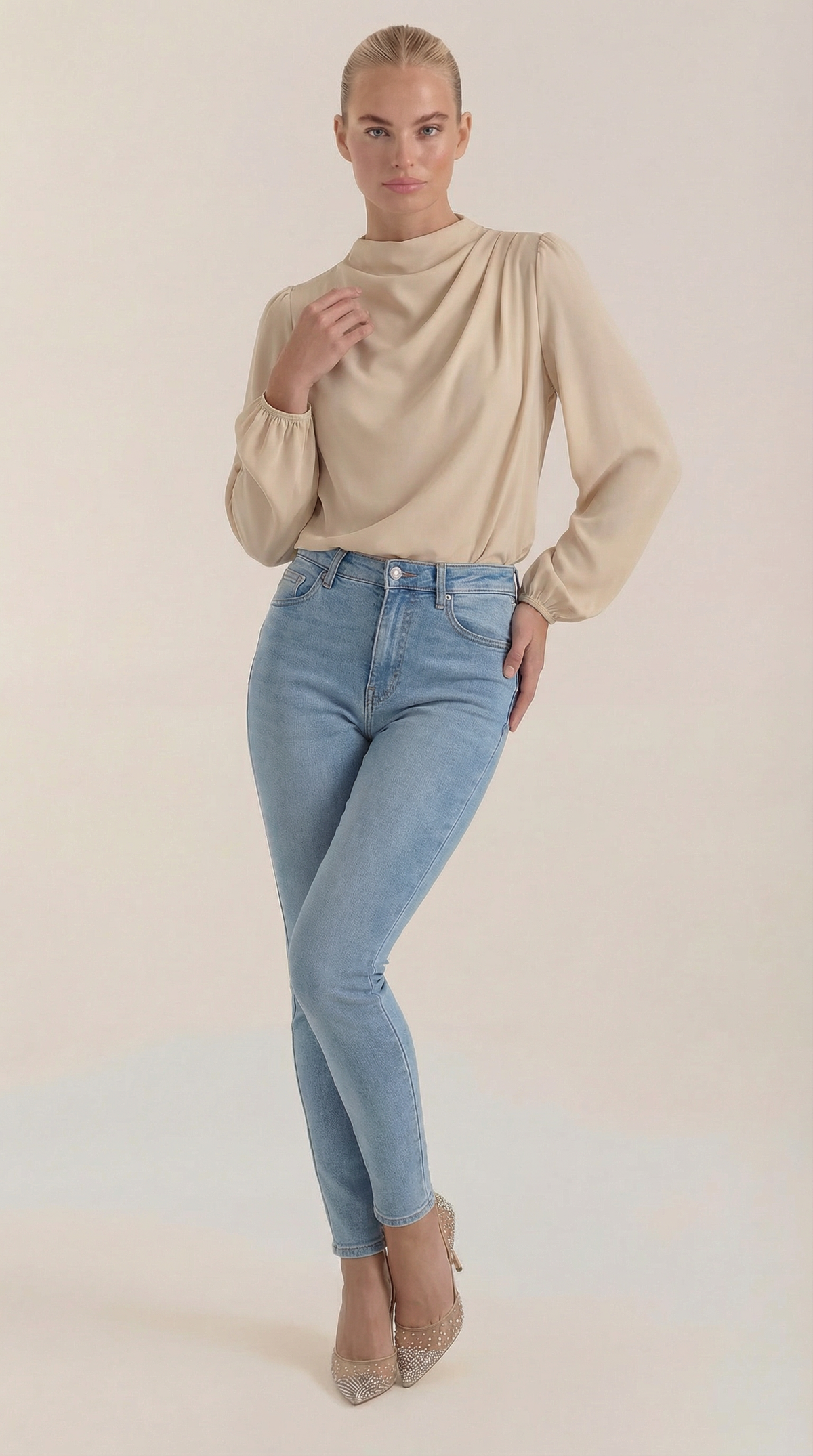 Bluse mit Drapierung und Raffung am Ausschnitt für Damen
