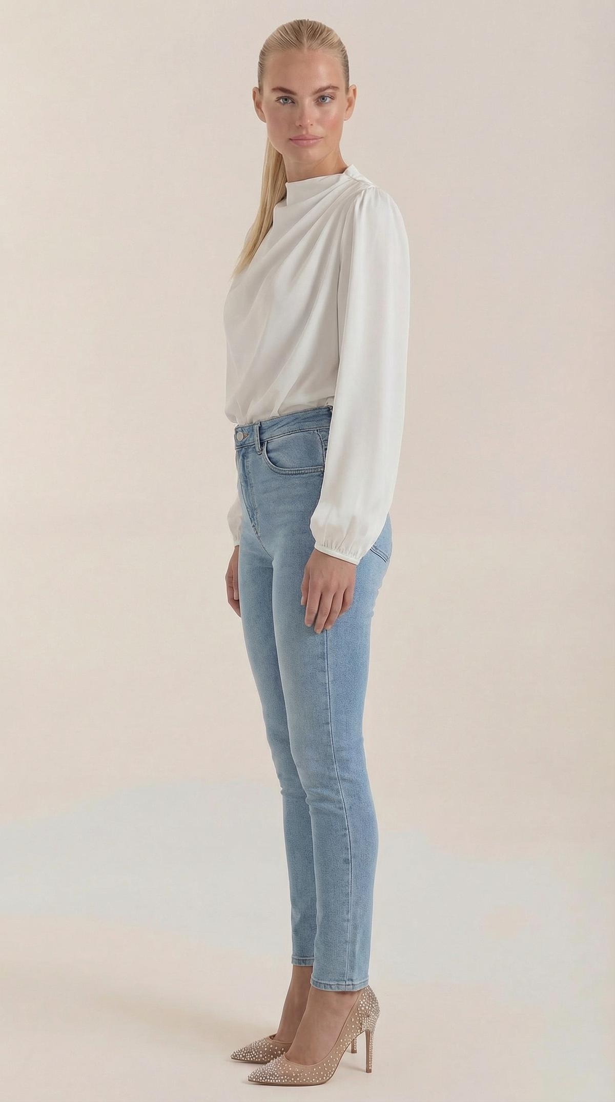 Bluse mit Drapierung und Raffung am Ausschnitt für Damen