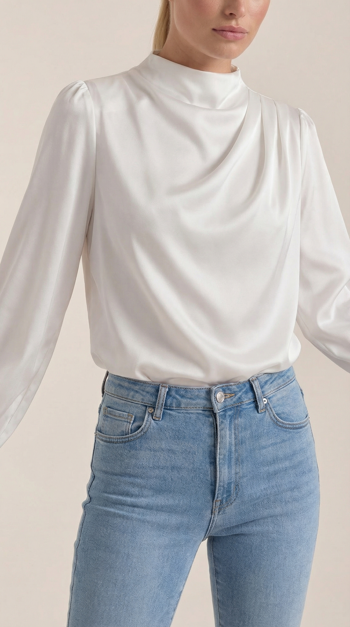 Bluse mit Drapierung und Raffung am Ausschnitt für Damen