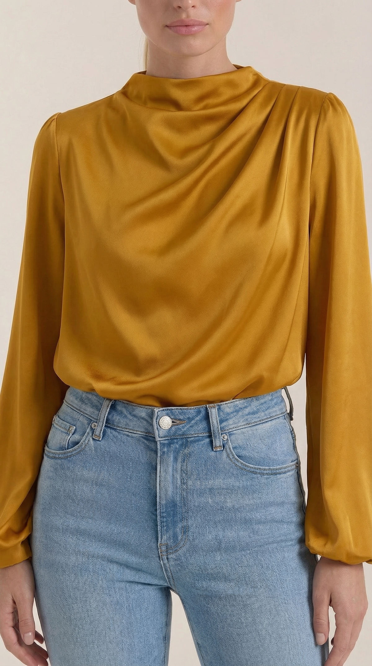 Bluse mit Drapierung und Raffung am Ausschnitt für Damen