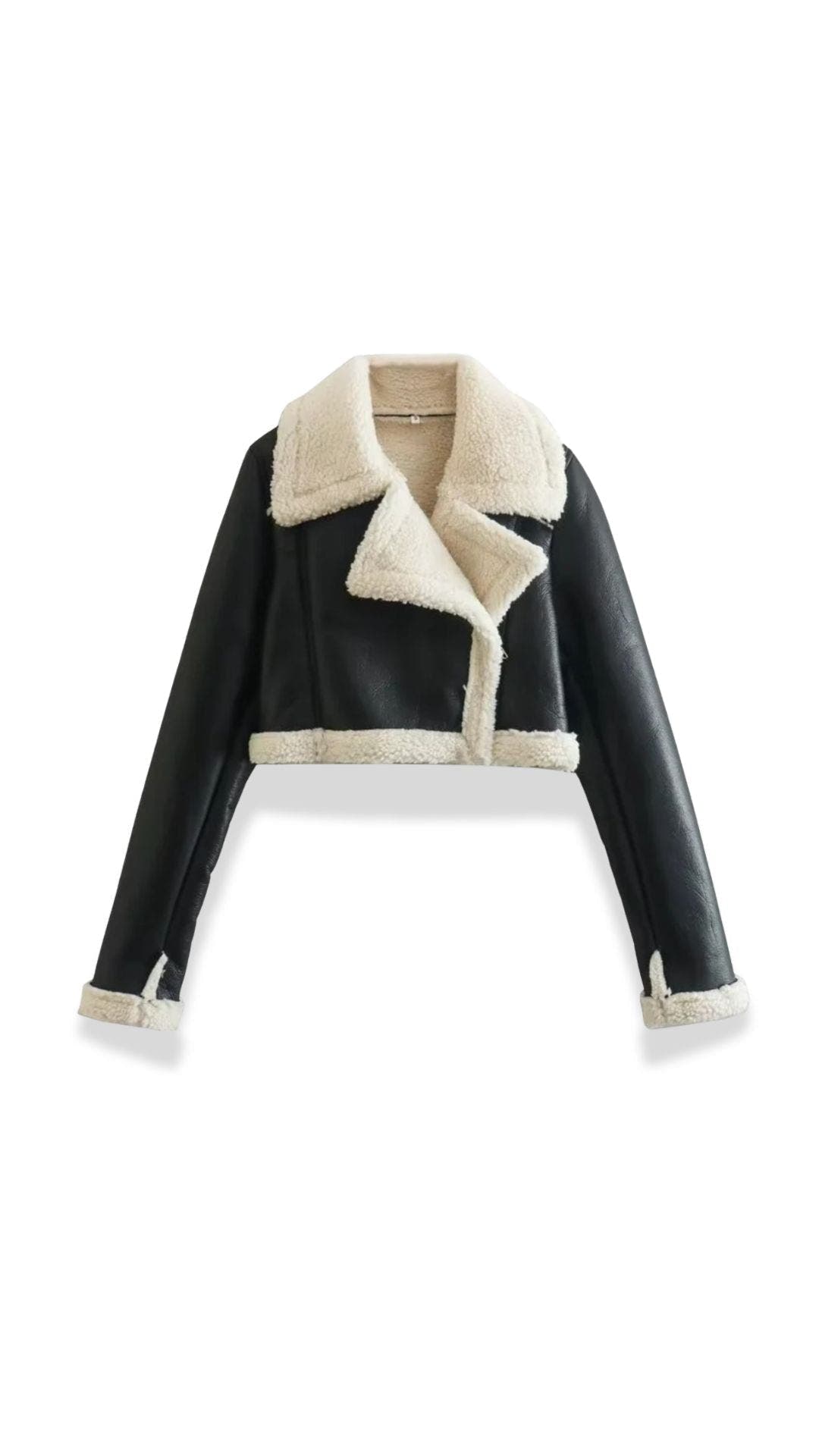Jacke im Pilotenstil mit Kunstfellbesatz und kurzem Schnitt für Damen