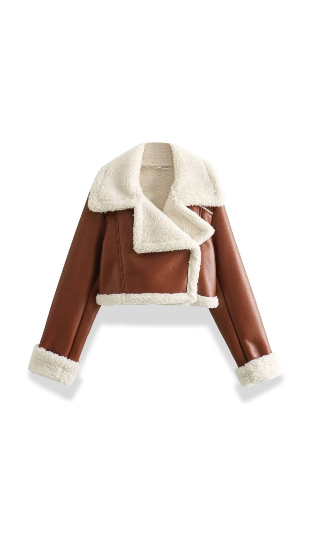 Jacke im Pilotenstil mit Kunstfellbesatz und kurzem Schnitt für Damen