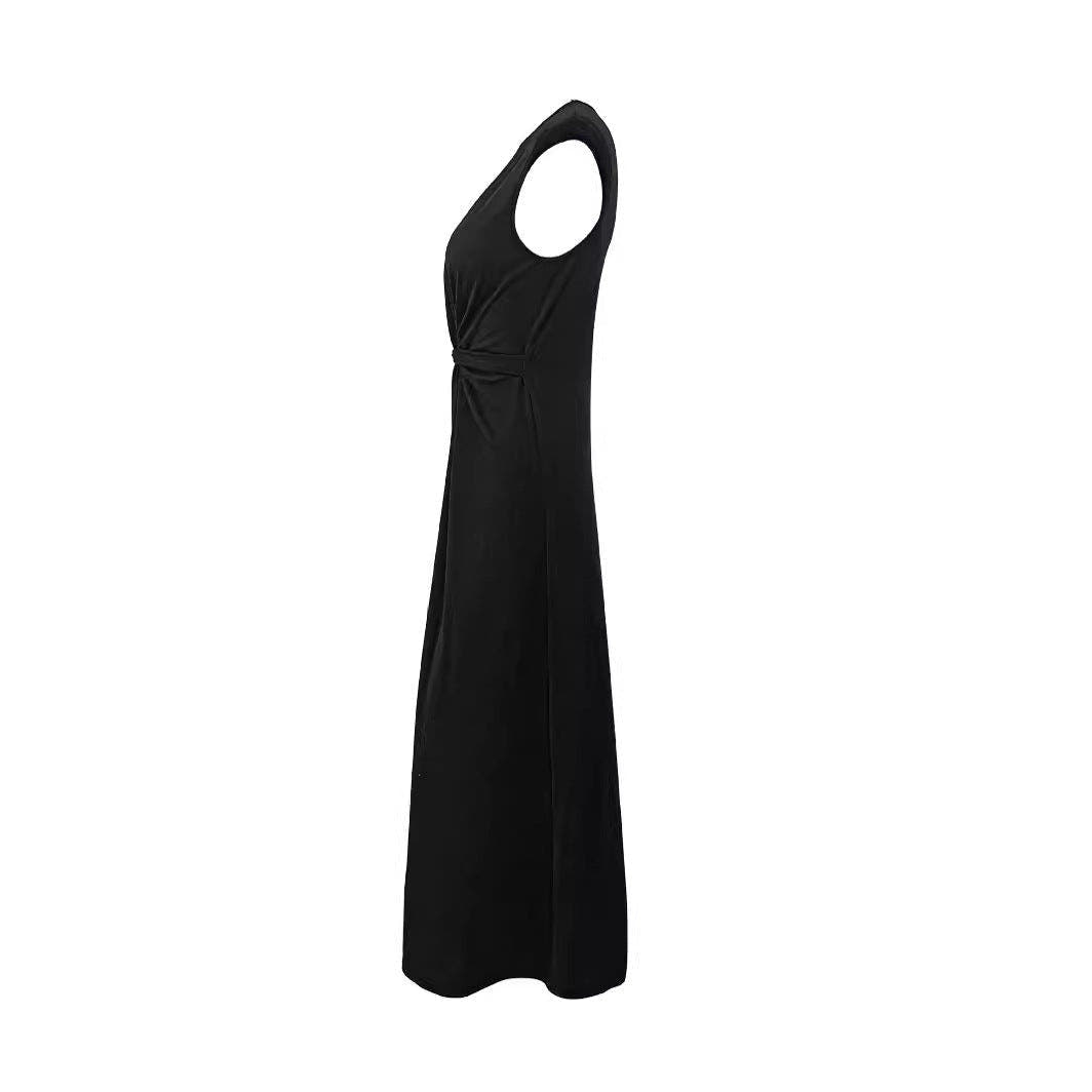 Maxikleid Damen tailliert und festlich mit Wickeldesign