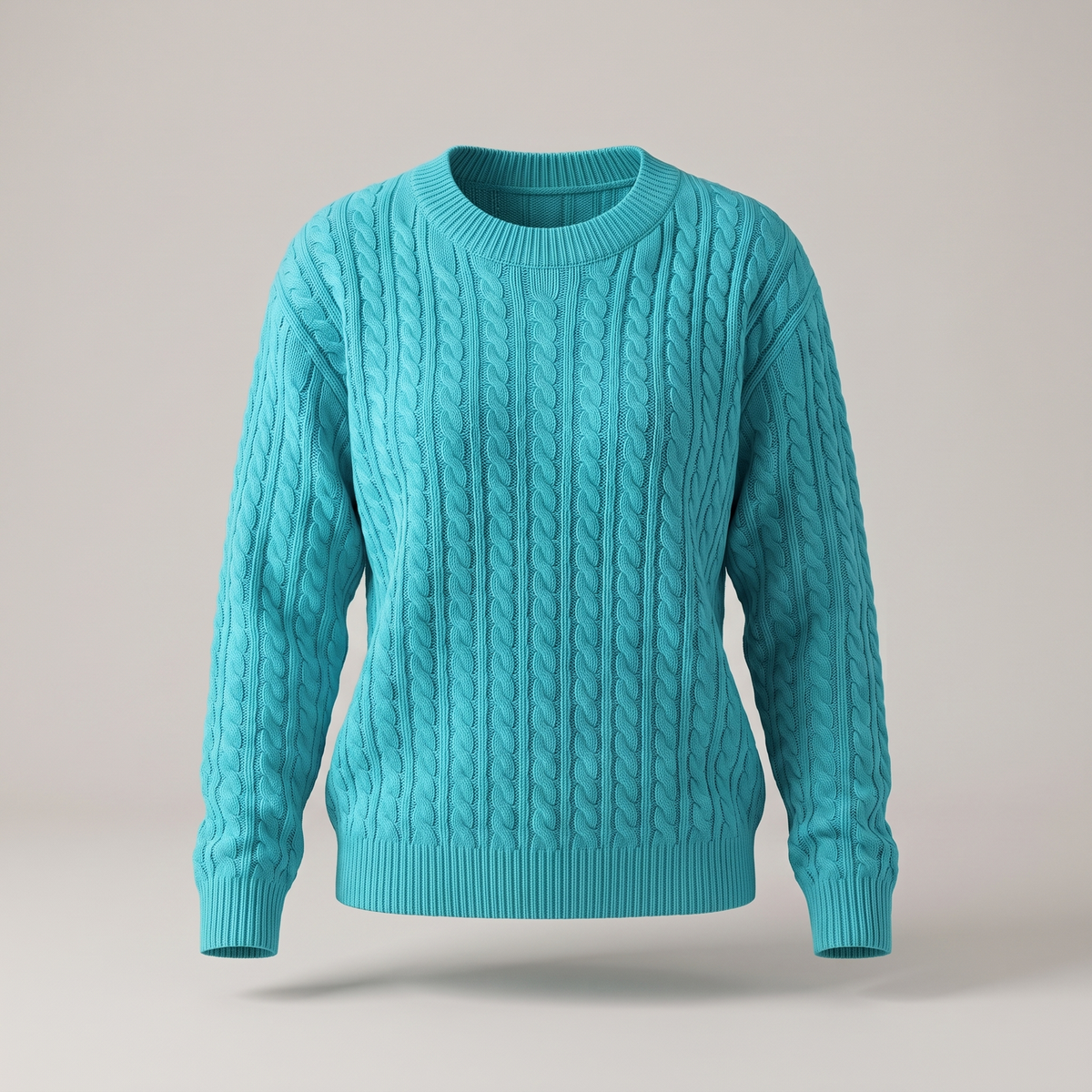 Norweger Pullover Damen aus Baumwolle, locker mit Zopfmuster